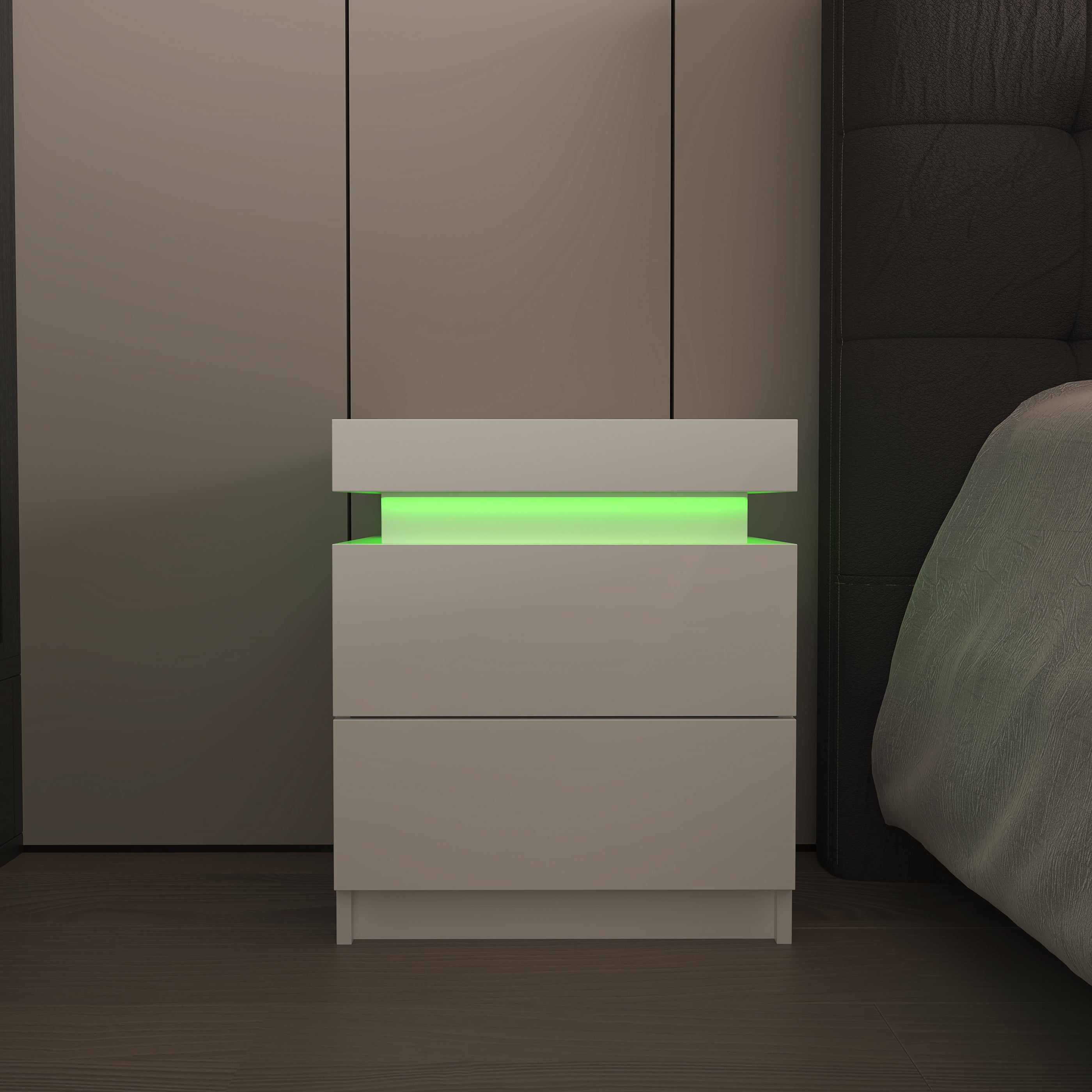 Comodino Bianco con LED RGB