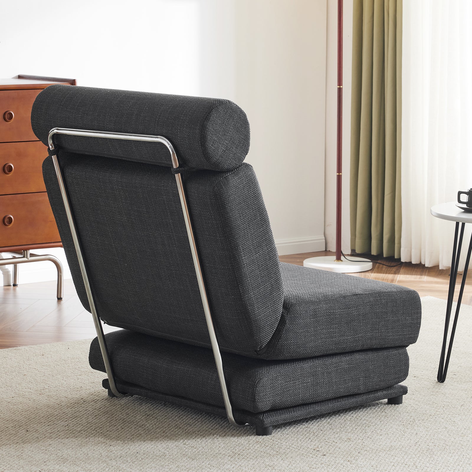 Poltrona Letto Pieghevole Grigio Scuro