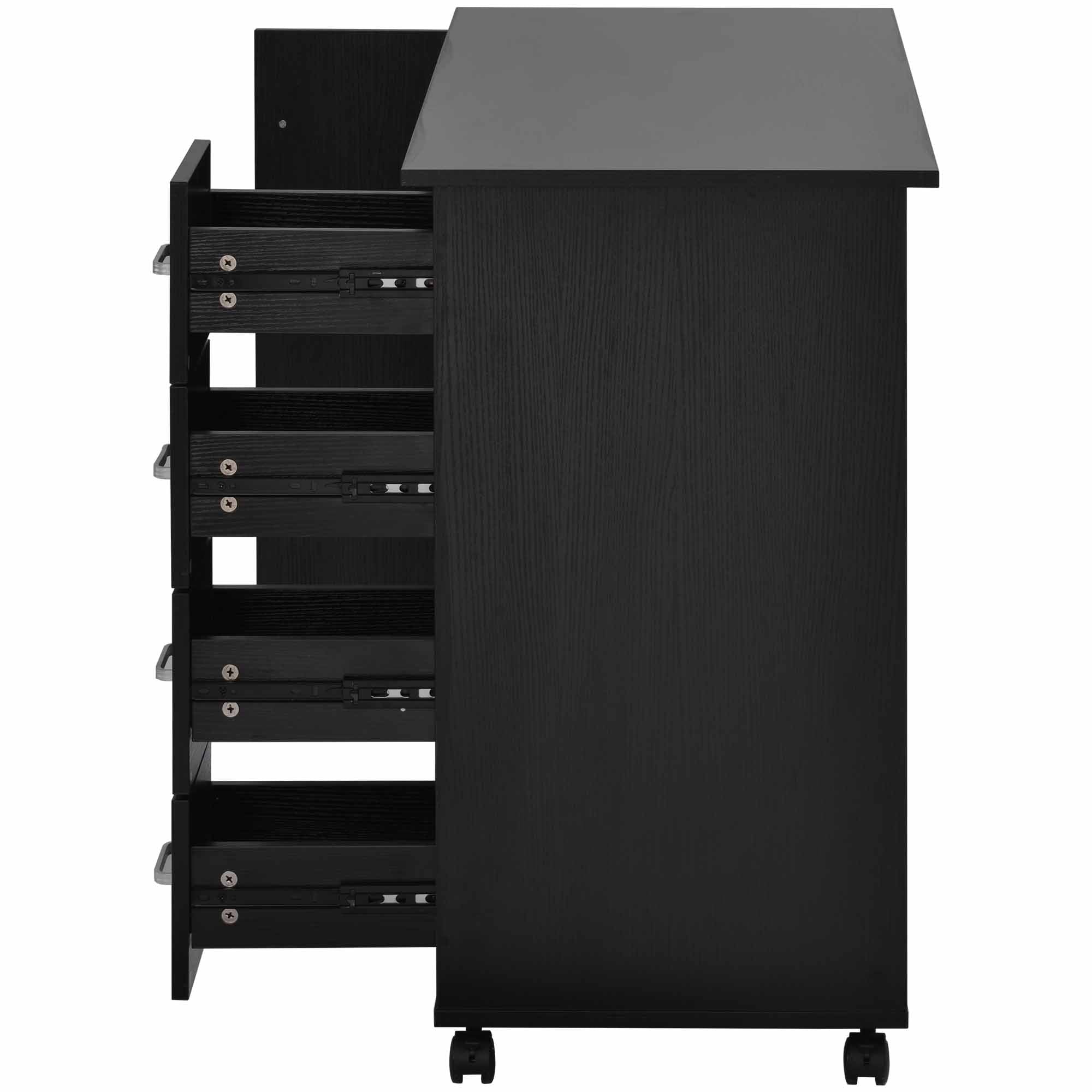 Scrivania Ufficio Nero Bianco con Cassetti
