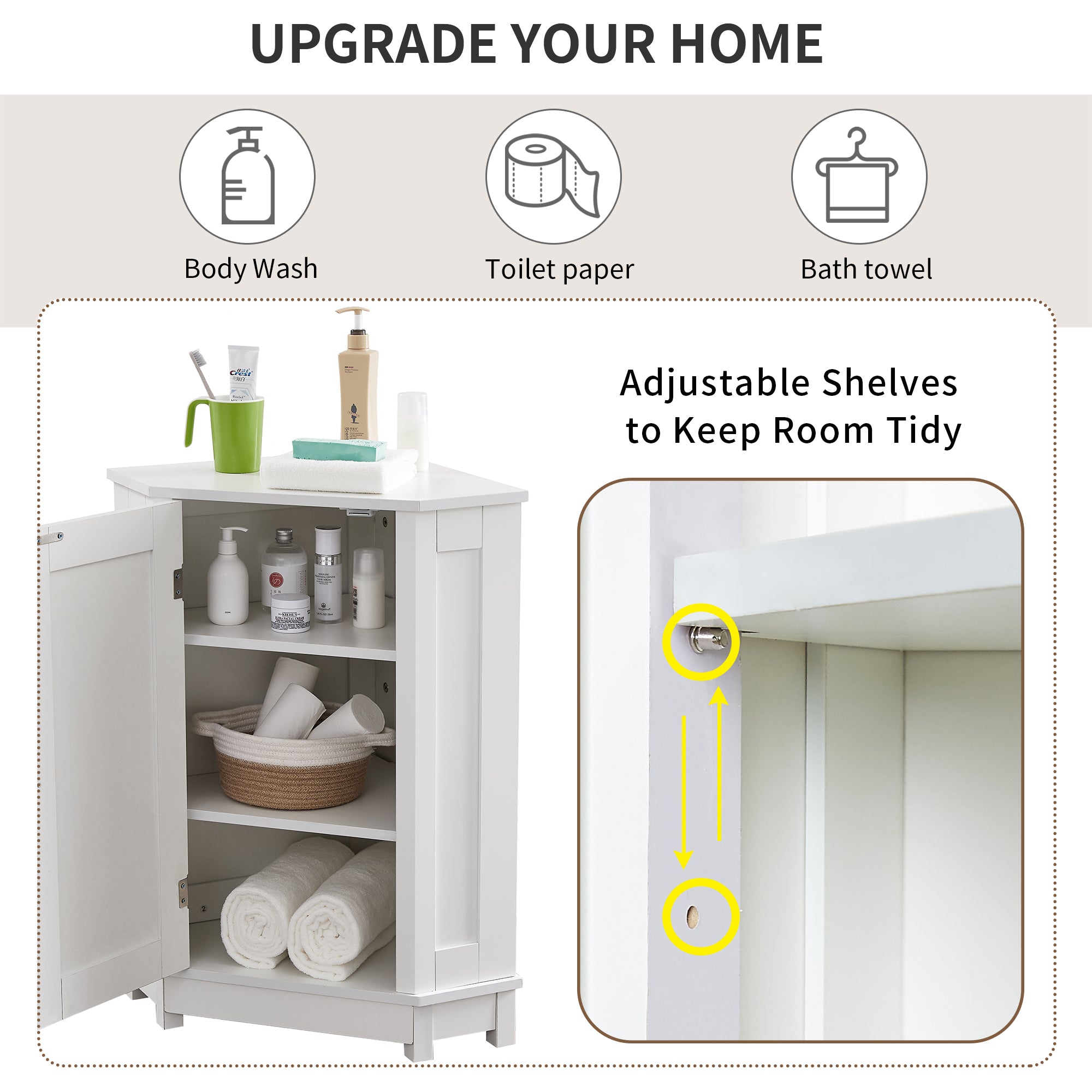 Mobile Bagno Angolare Triangolare Bianco