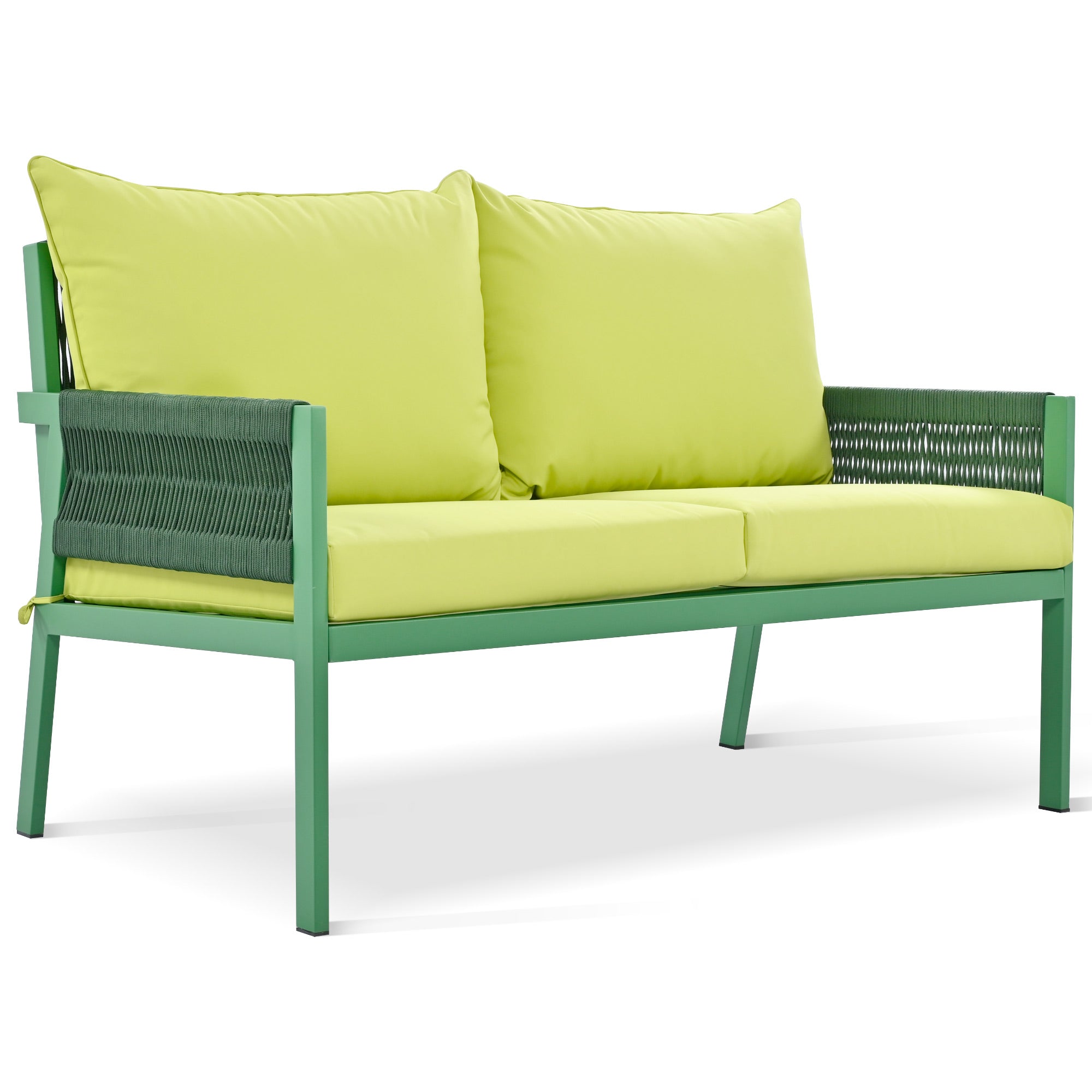 Set Patio Corda 4 Pezzi Verde Giallo