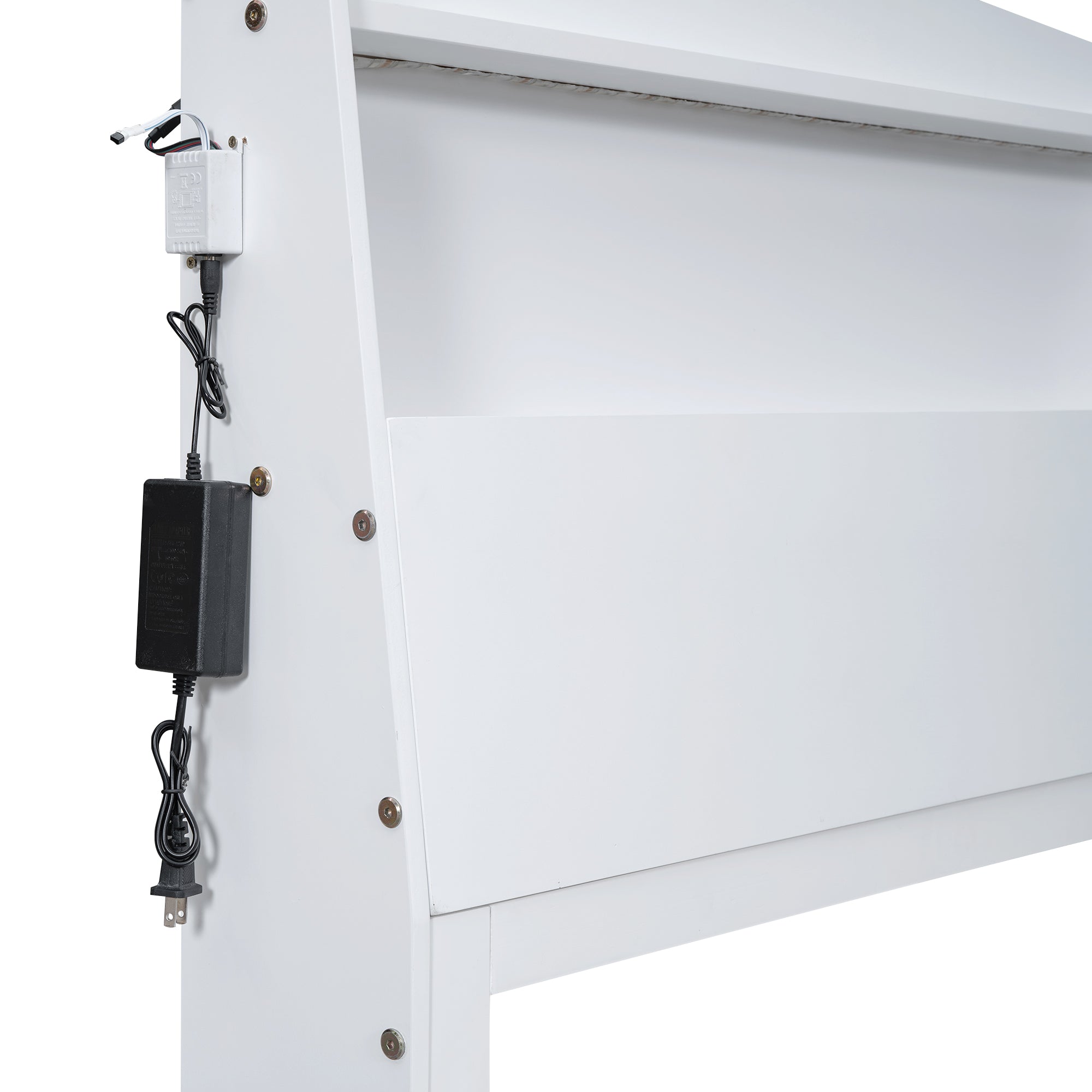 Letto Singolo Piattaforma LED Bianco 3 Cassetti