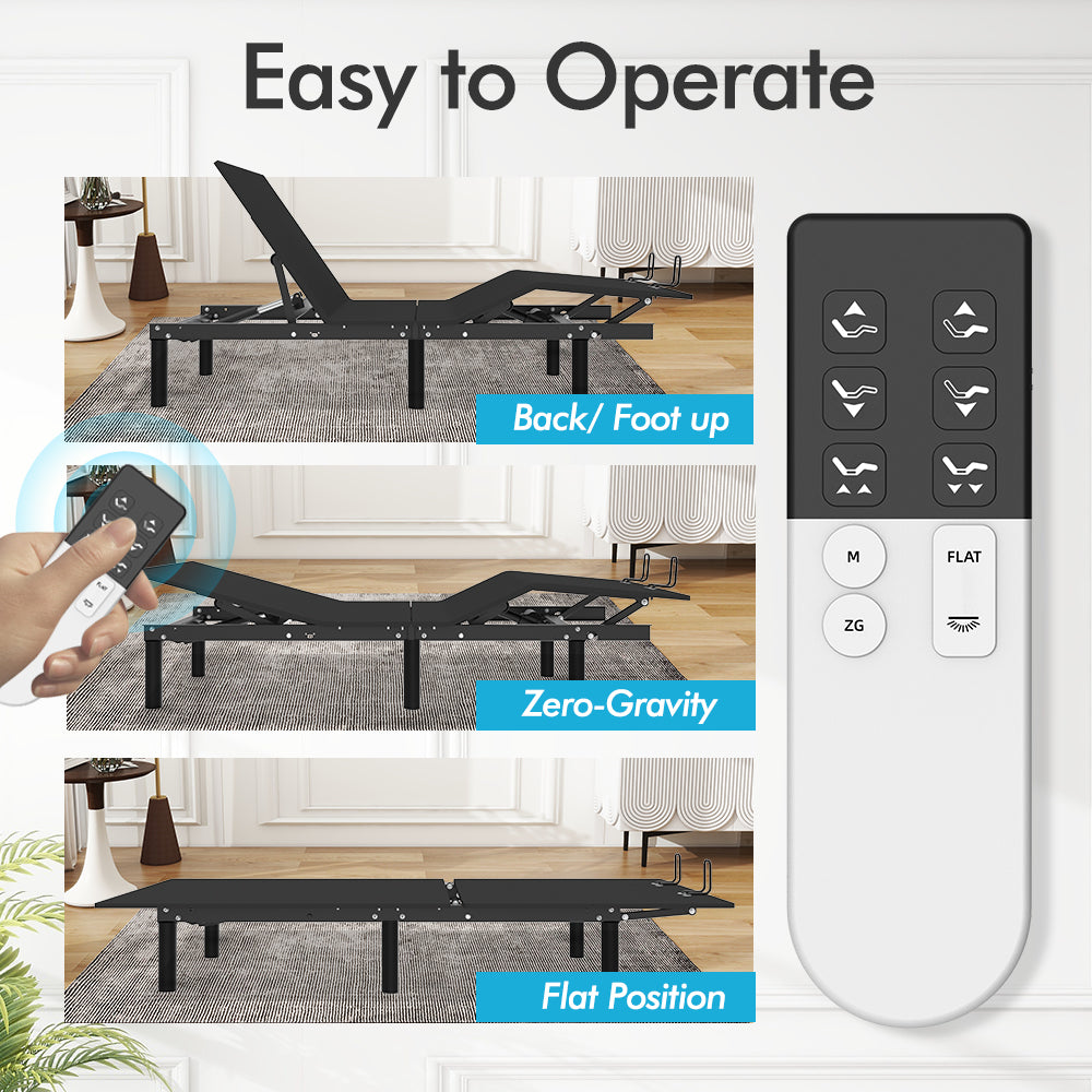 Base Letto Regolabile Twin XL con LED