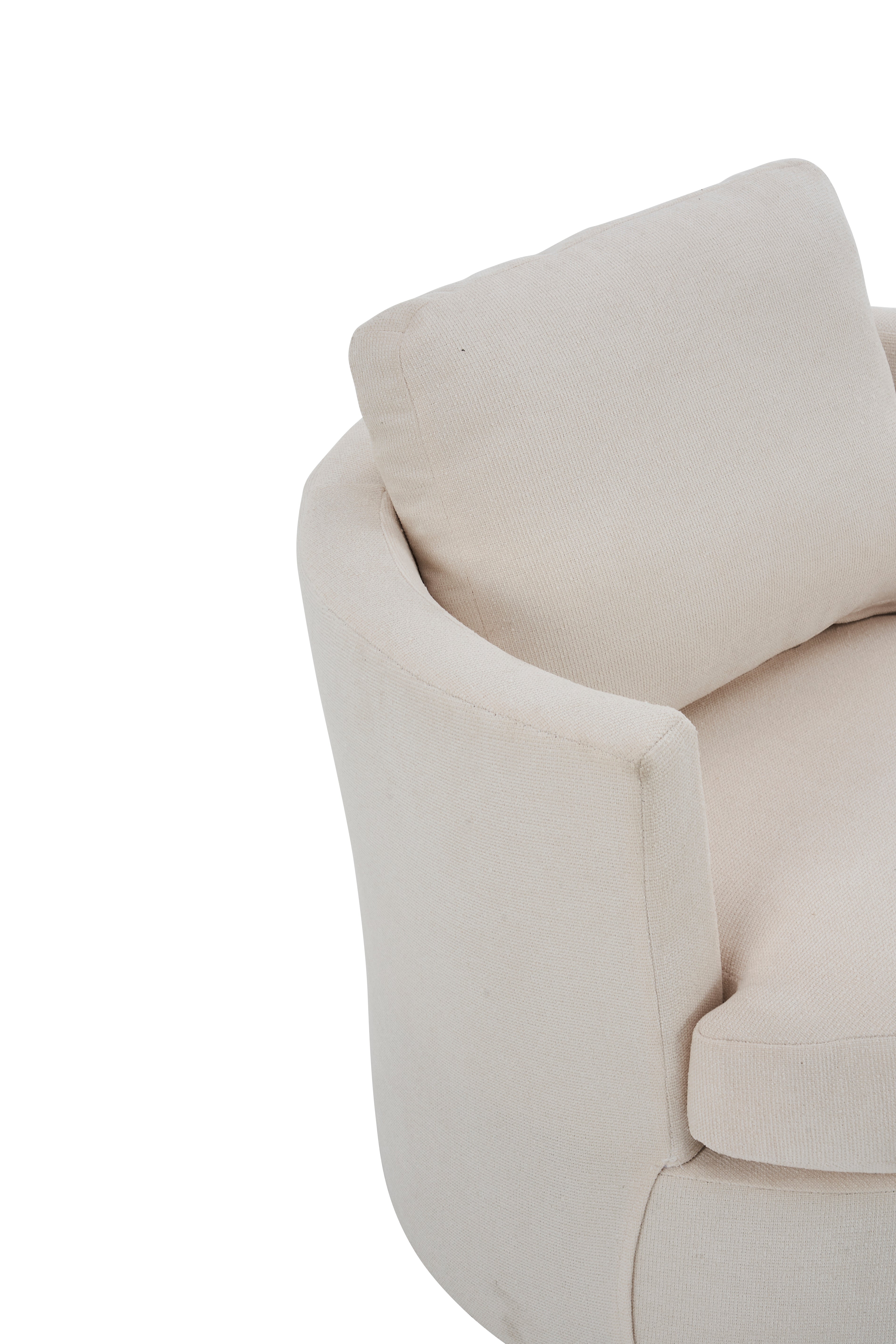 Poltrona Girevole Rotonda 360° Beige per Soggiorno