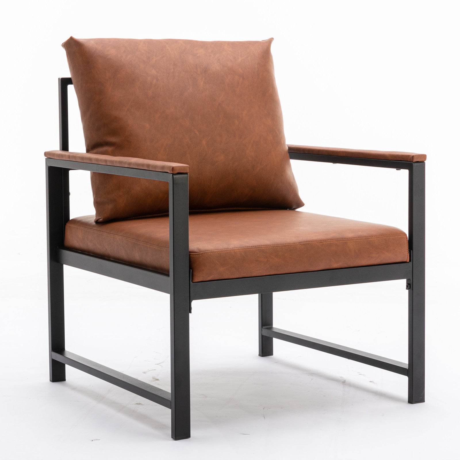 Poltrona Moderna Arancione Ecopelle
