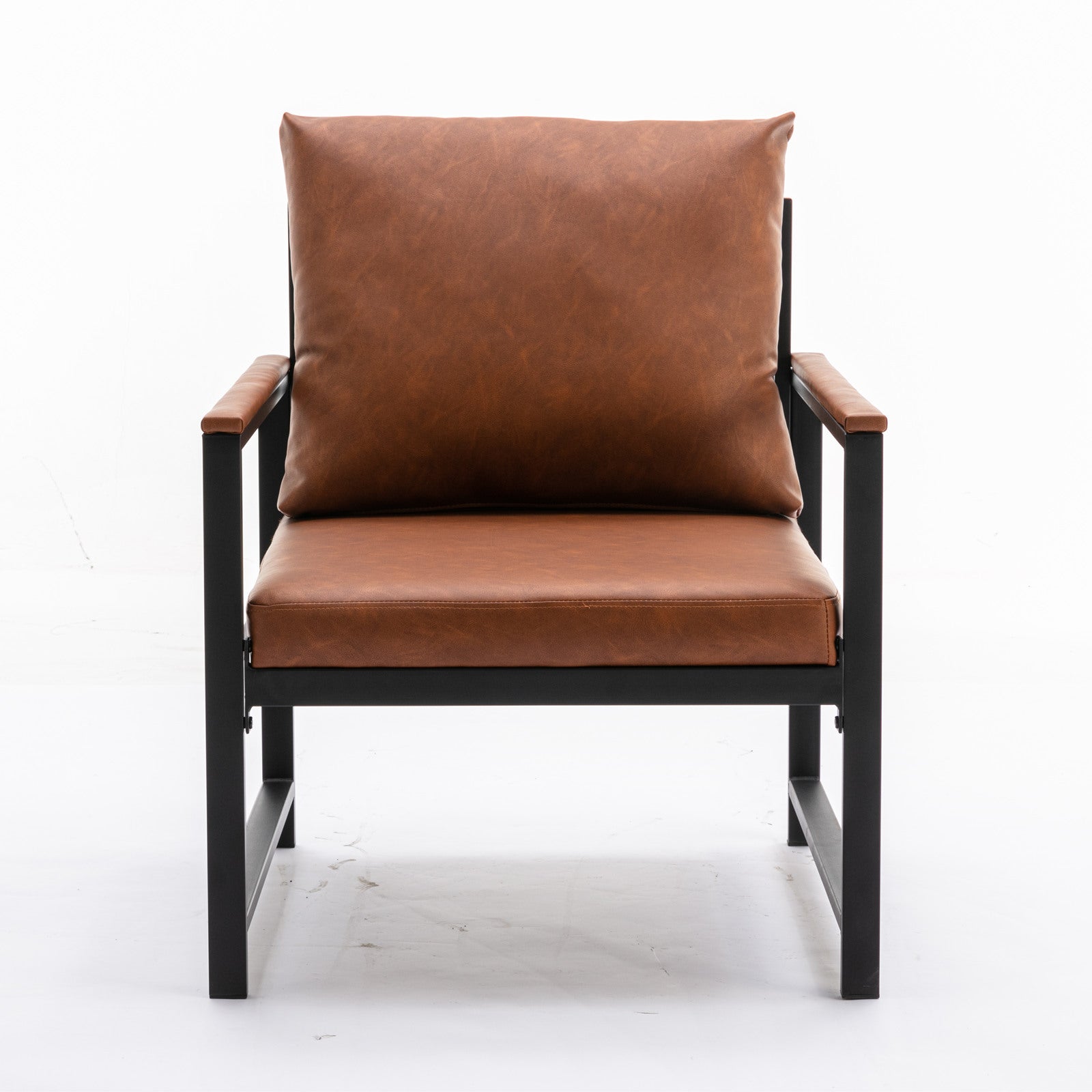 Poltrona Moderna Arancione Ecopelle