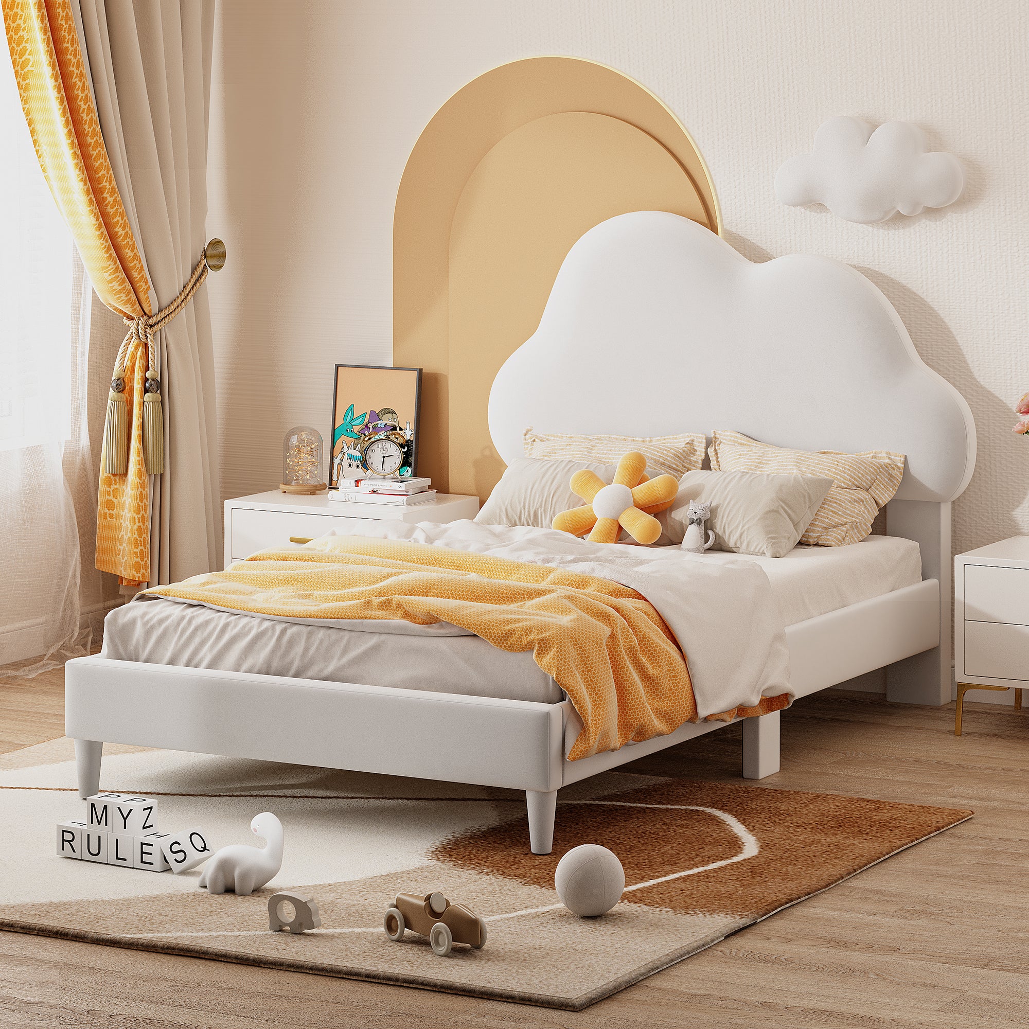 Letto Twin Imbottito Nuvola Velluto Beige