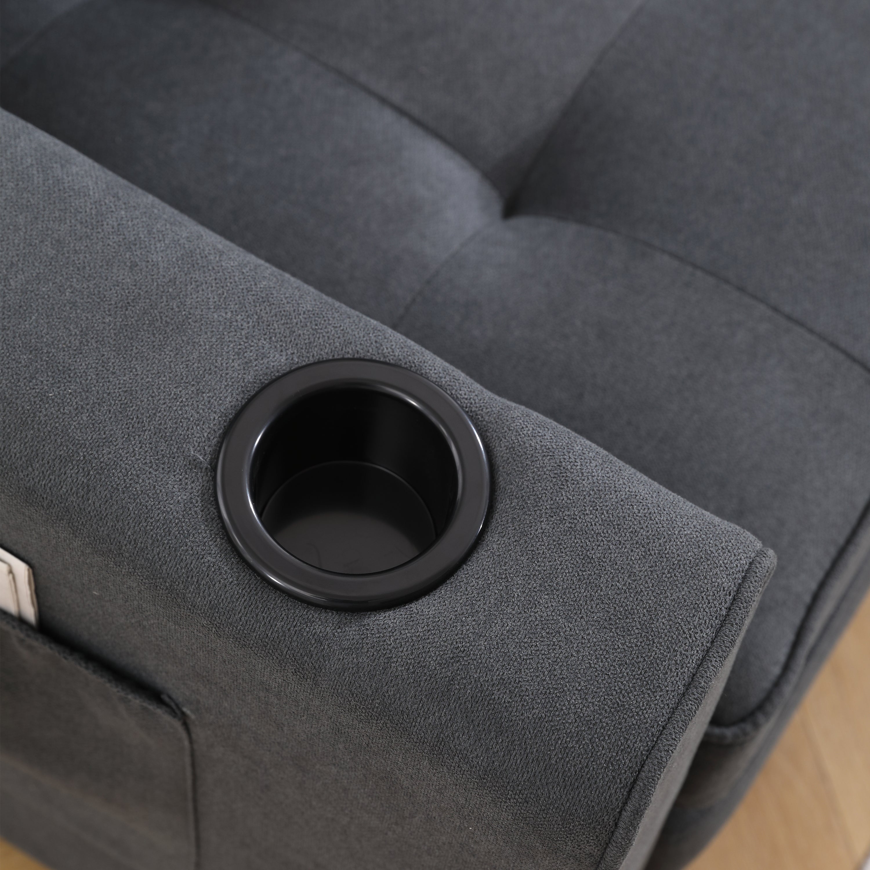 Divano Letto Futon 3 in 1 Grigio Scuro