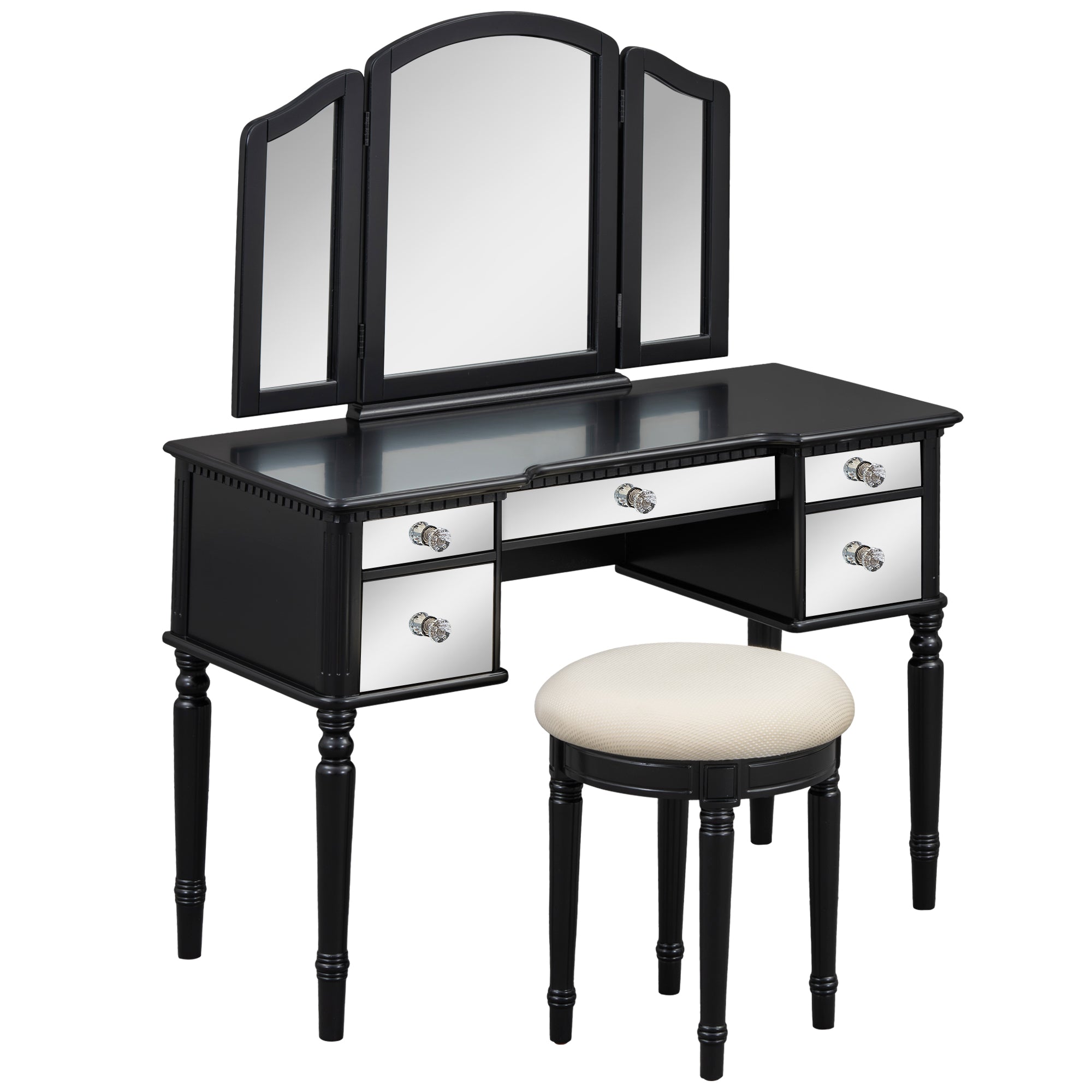 Set Toeletta Nera 109cm con Sgabello