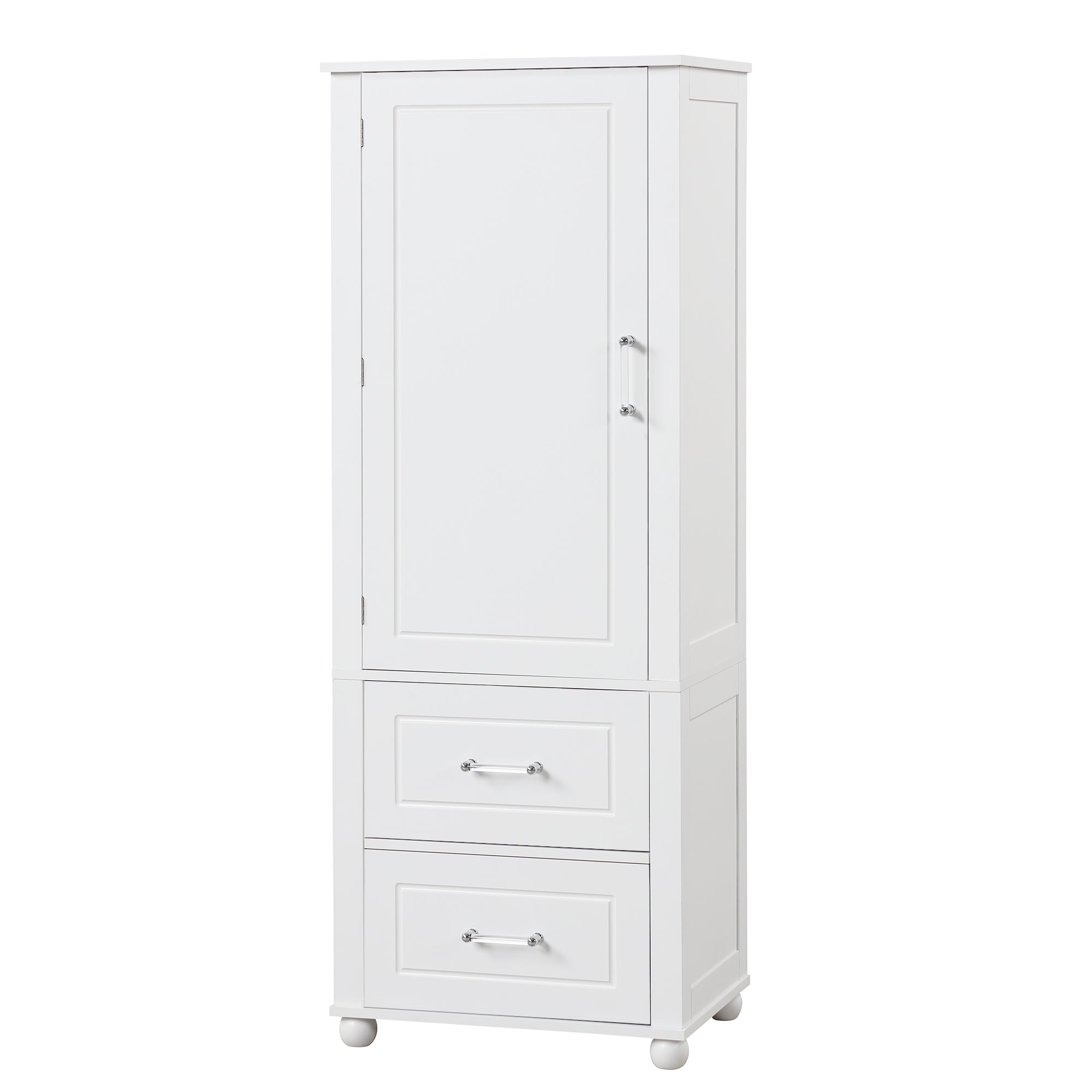 Armadietto Bagno Alto con Cassetti e Ripiano Regolabile
