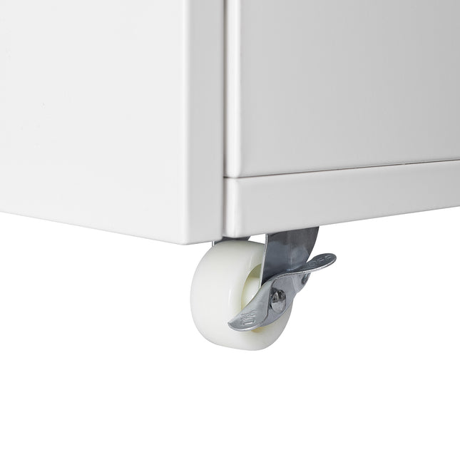 White Mobile Pedestal Copier Cabinet - Office Furniture File and Printer Stand