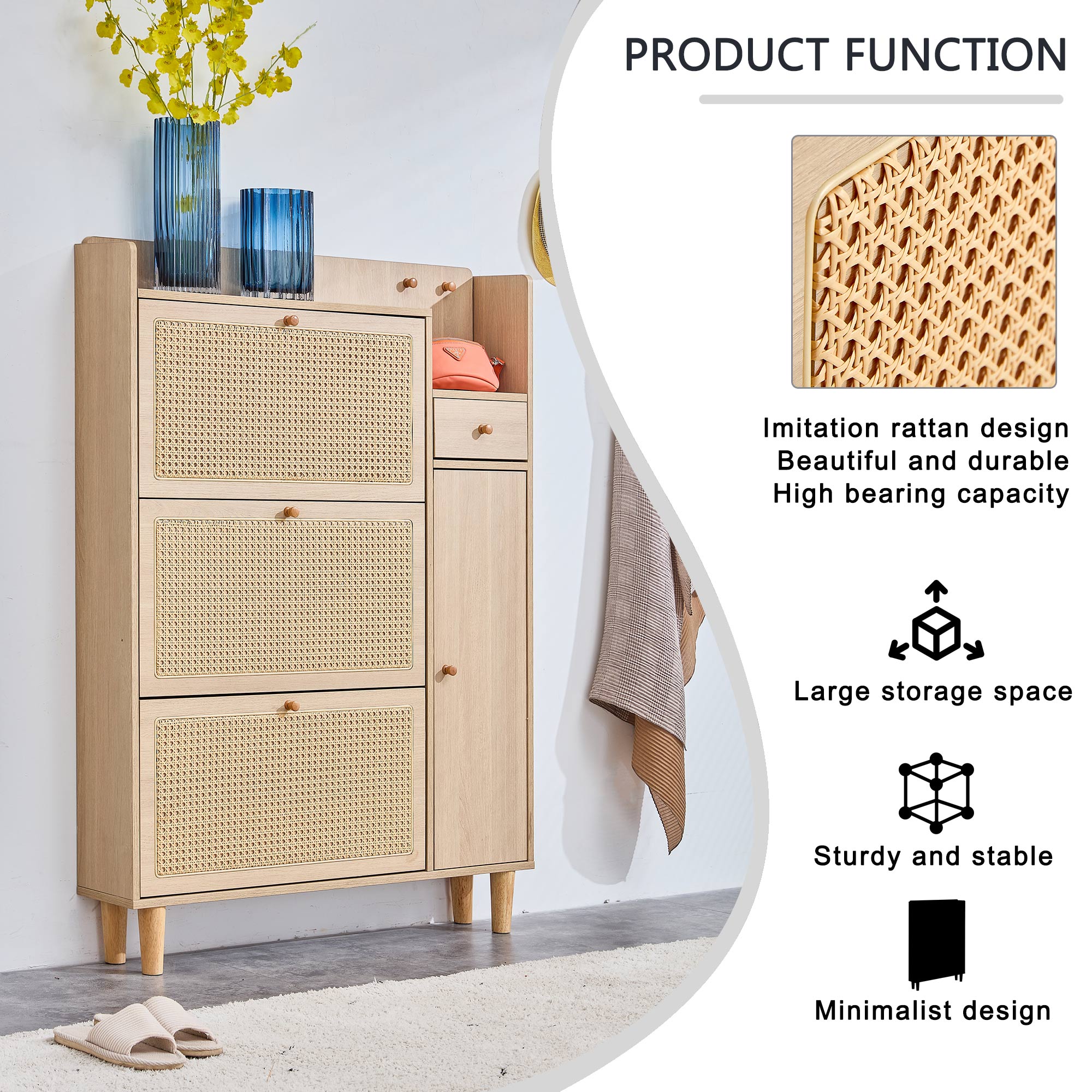 Mobile Contenitore Rattan Naturale