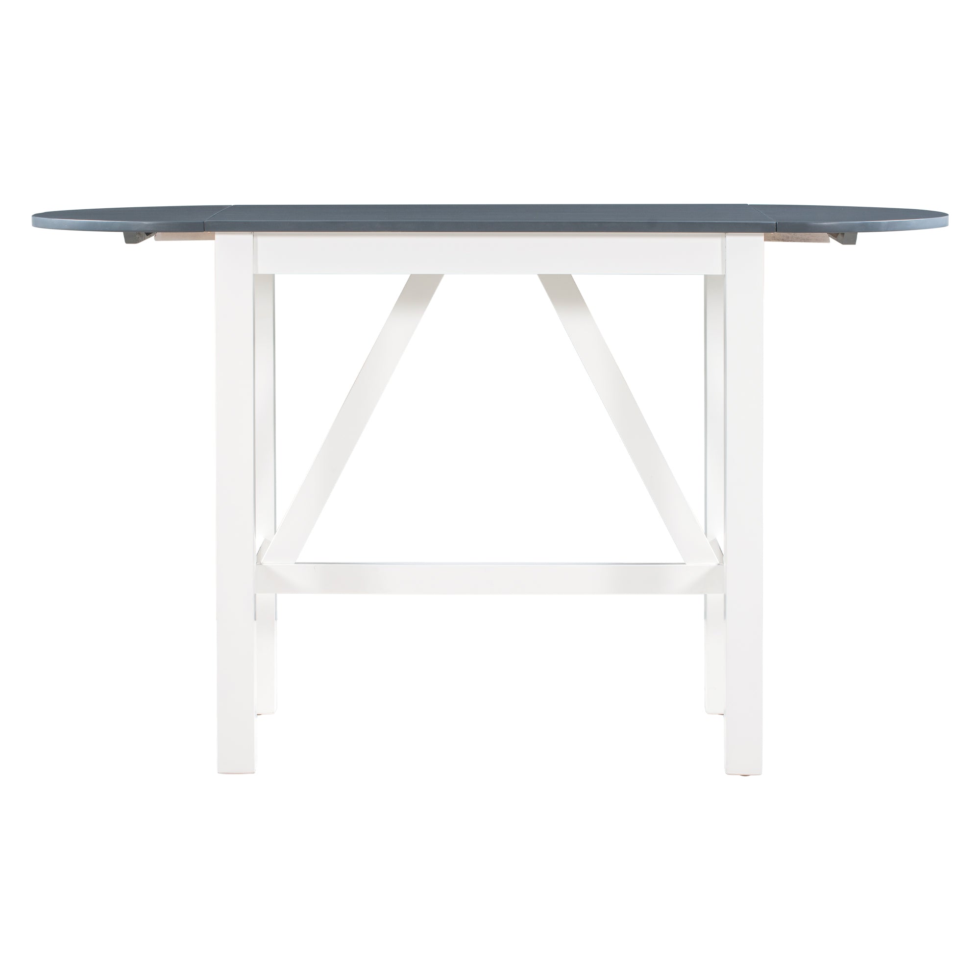 Set Tavolo Pranzo 3 Pezzi Ribaltabile Bianco Grigio