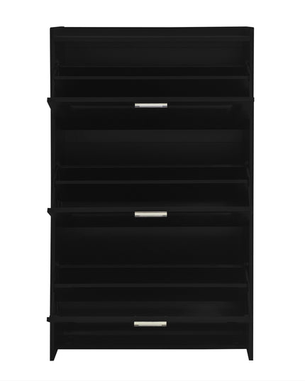 U-Can Shoe Storage Cabinet for Entryway with 3 Flip Drawers, Modern Shoe Organizer Cabinet, Free Standing Shoe Rack Black
