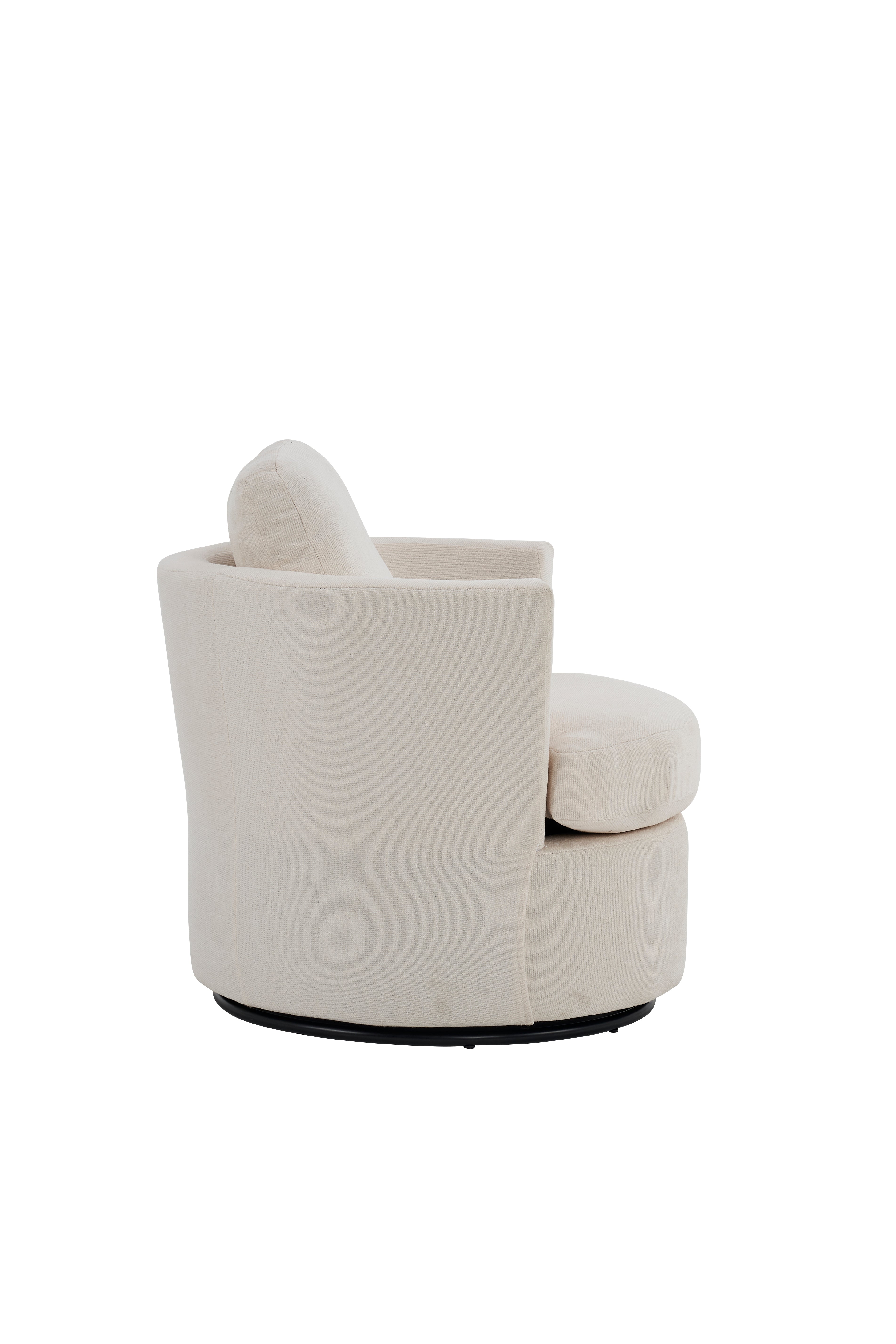 Poltrona Girevole Rotonda 360° Beige per Soggiorno