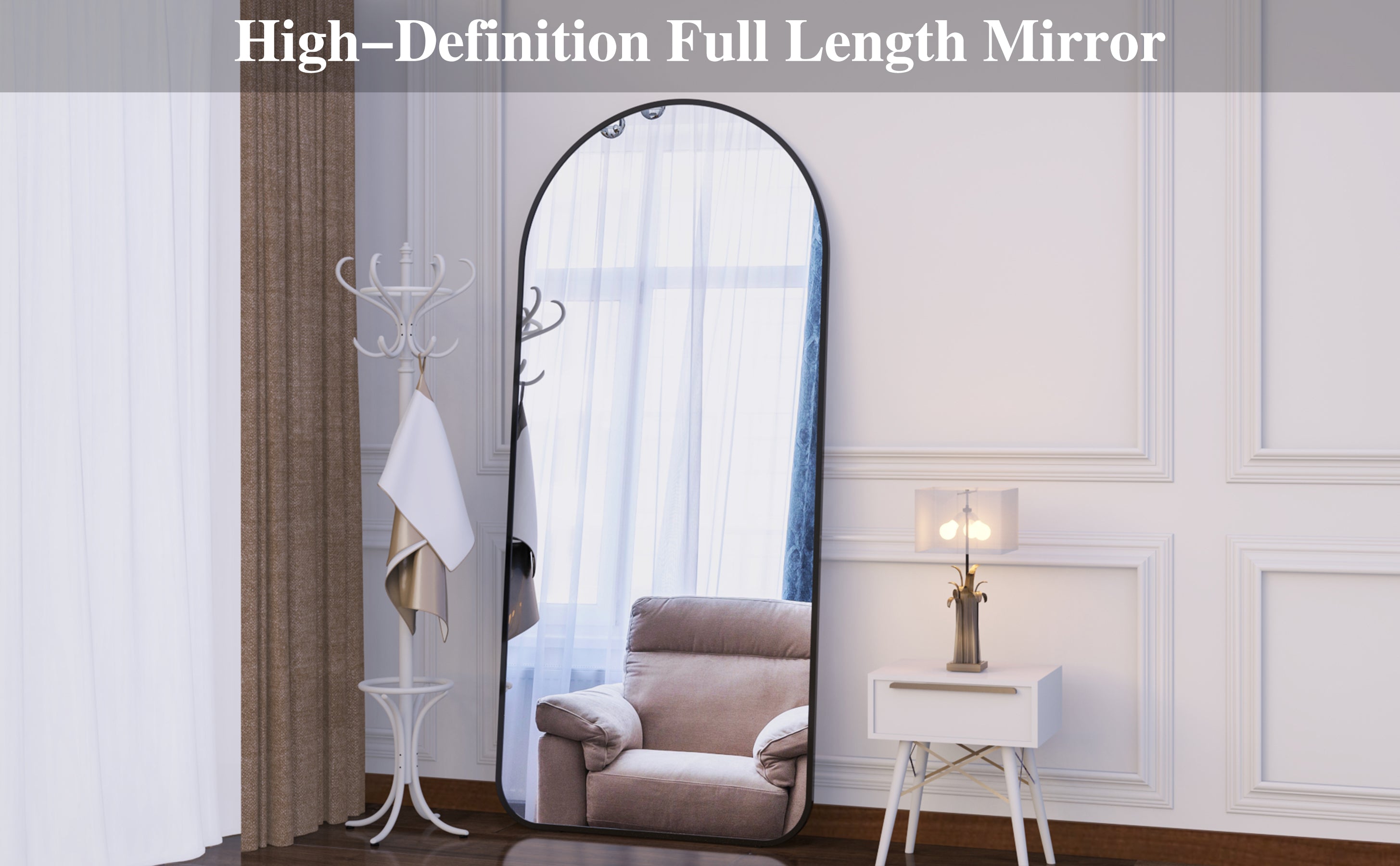 Specchio Arco 180x81cm Nero Corpo Intero