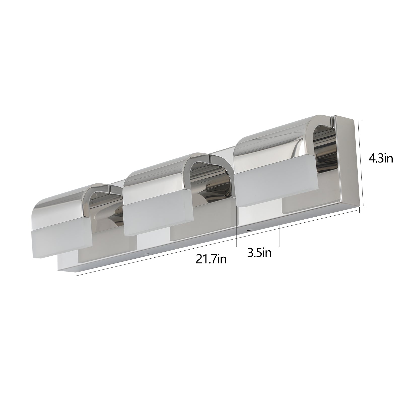 Lampada Bagno LED 3 Luci Cromata