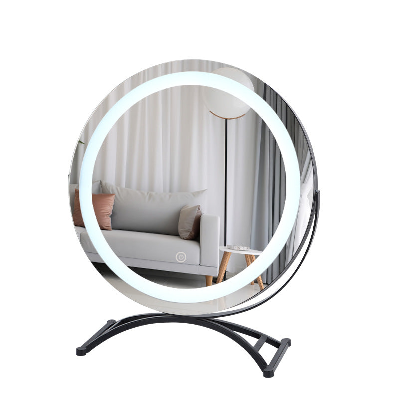 Specchio Trucco Rotondo Nero LED Desktop