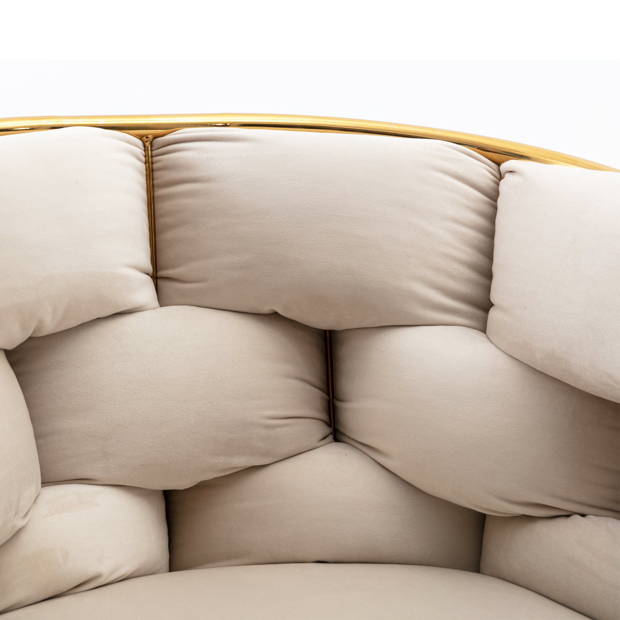 Poltrona Moderna in Velluto Beige Veluxe