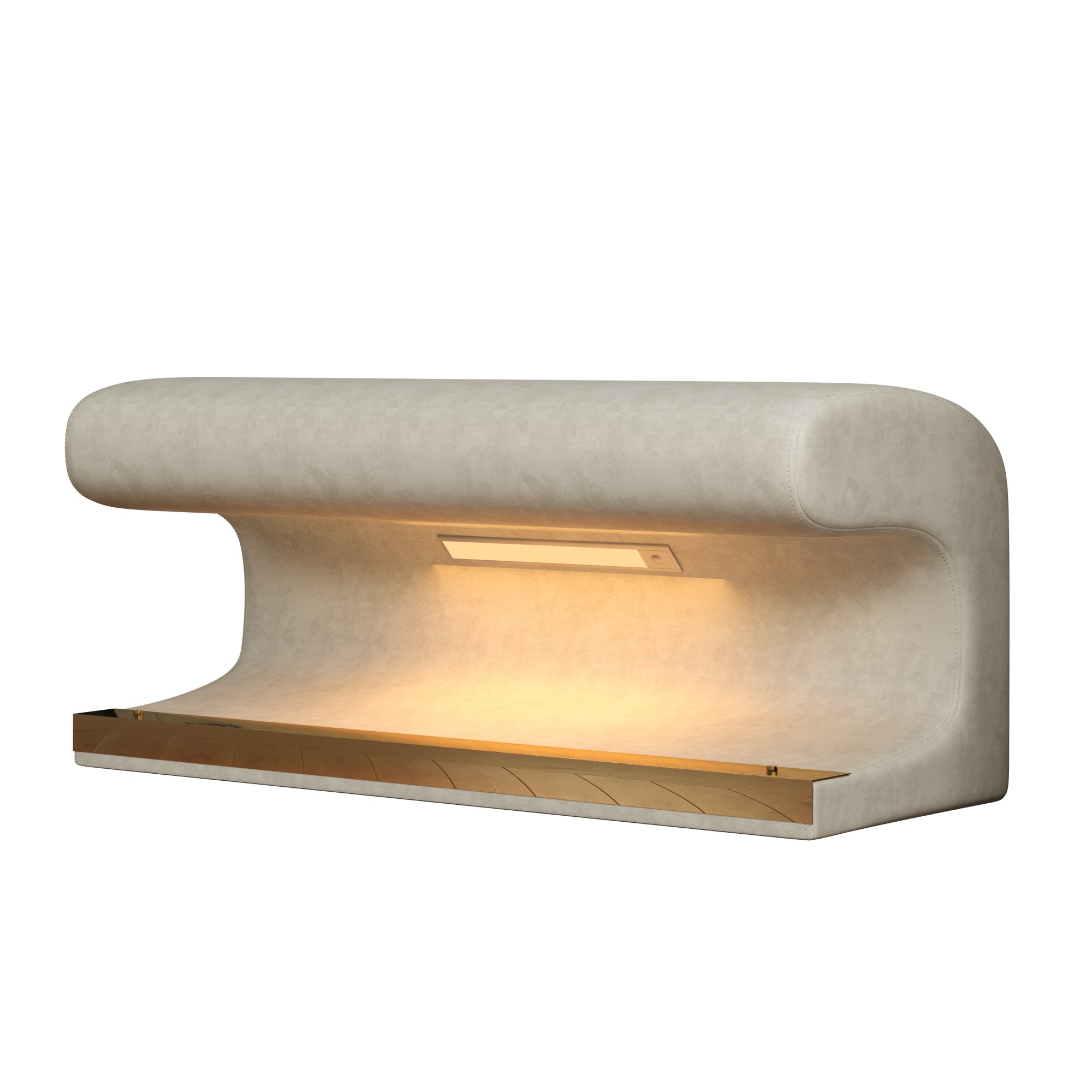 Panca Ingresso Pelle Beige con LED