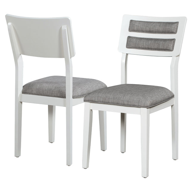 Classic 6-Piece Dining Set, Table, 4 Chairs & Bench (White/Gray)