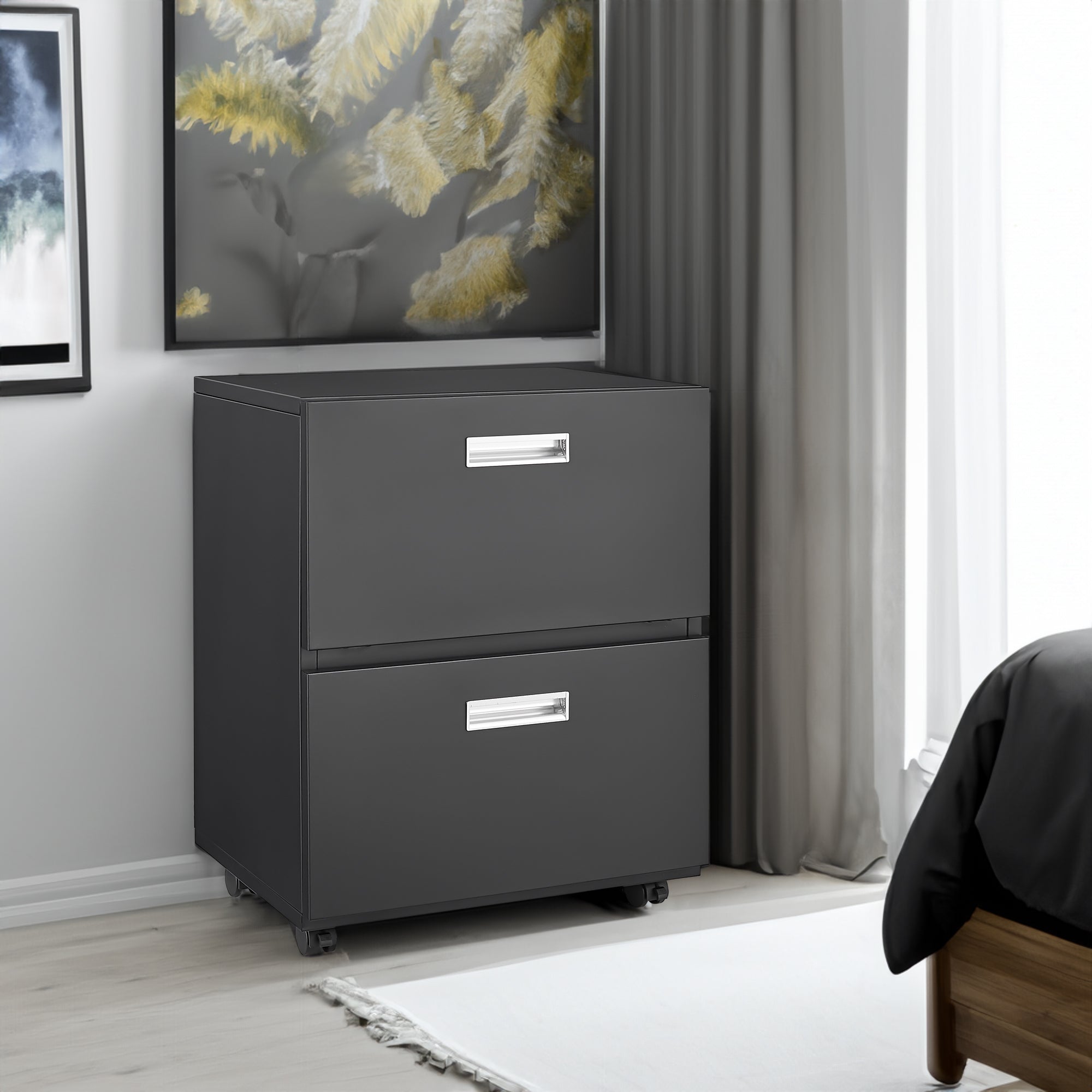 Mobile Stampante Ufficio Acciaio Nero