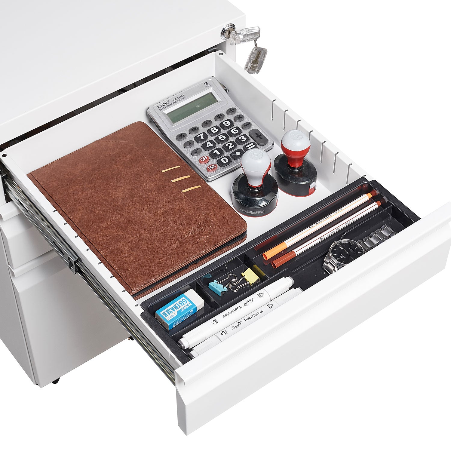 Cassettiera Metallica 3 Cassetti Bianca