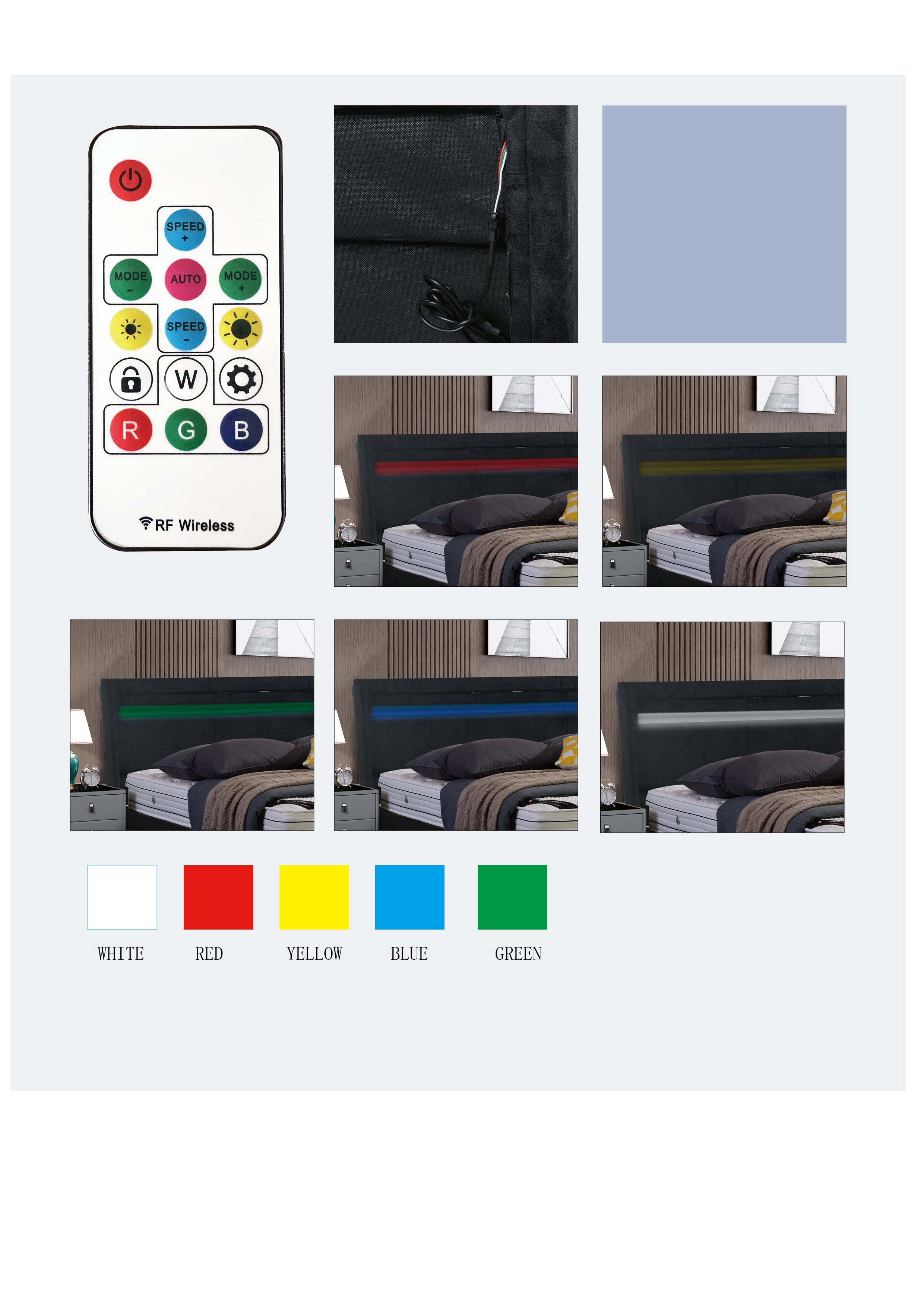 Letto LED Telecomando Cambiacolore