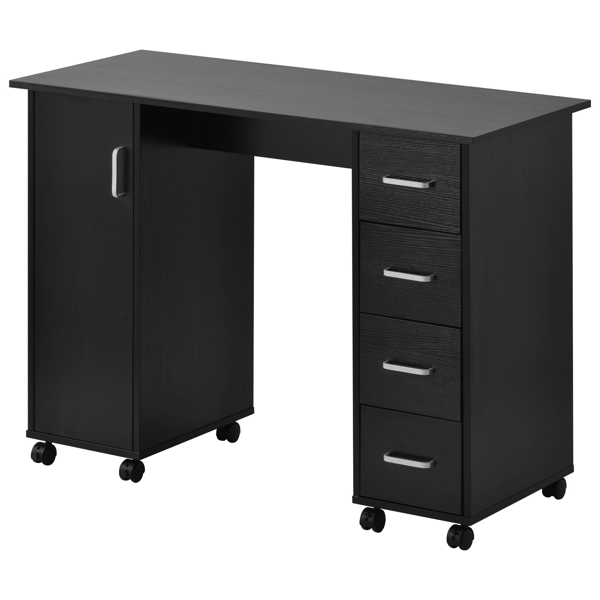 Scrivania Ufficio Nero Bianco con Cassetti