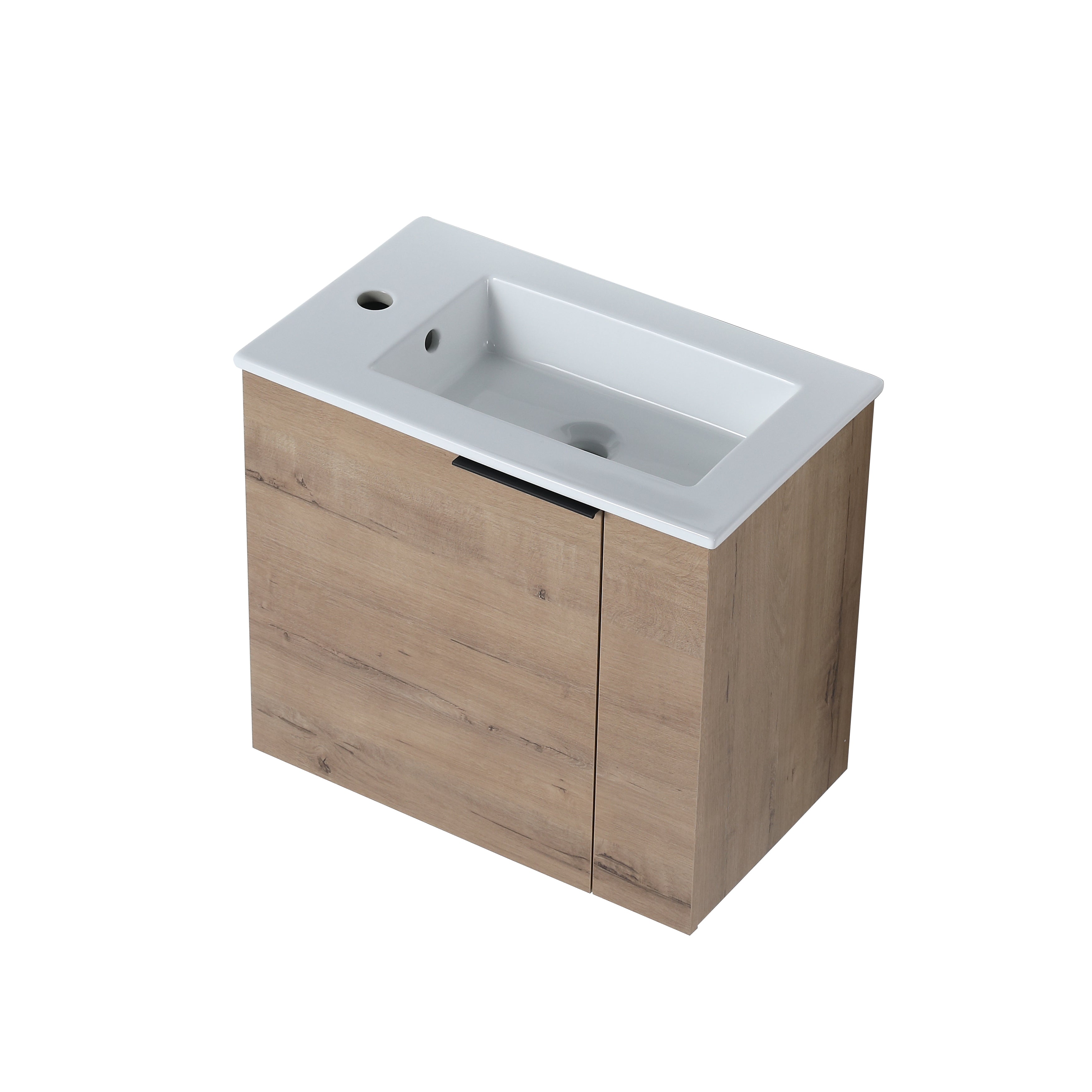 Mobile Bagno Sospeso 56cm Rovere con Lavabo