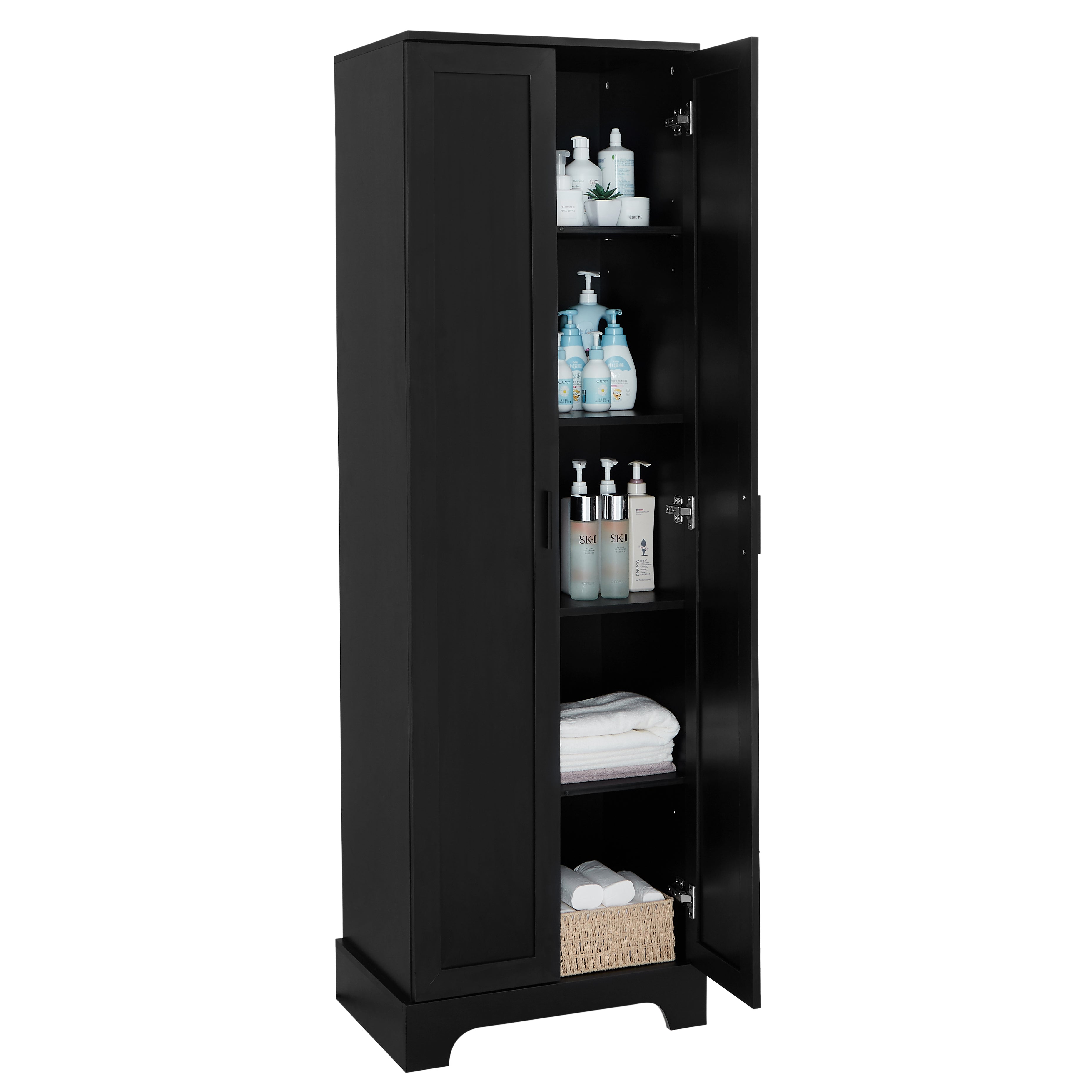 Mobile Alto Bagno Nero 2 Ante 181cm