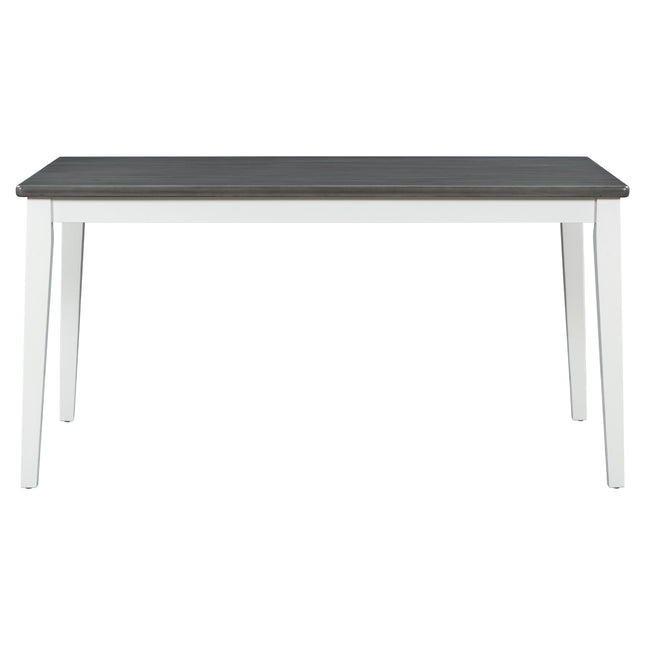 Classic 6-Piece Dining Set, Table, 4 Chairs & Bench (White/Gray)
