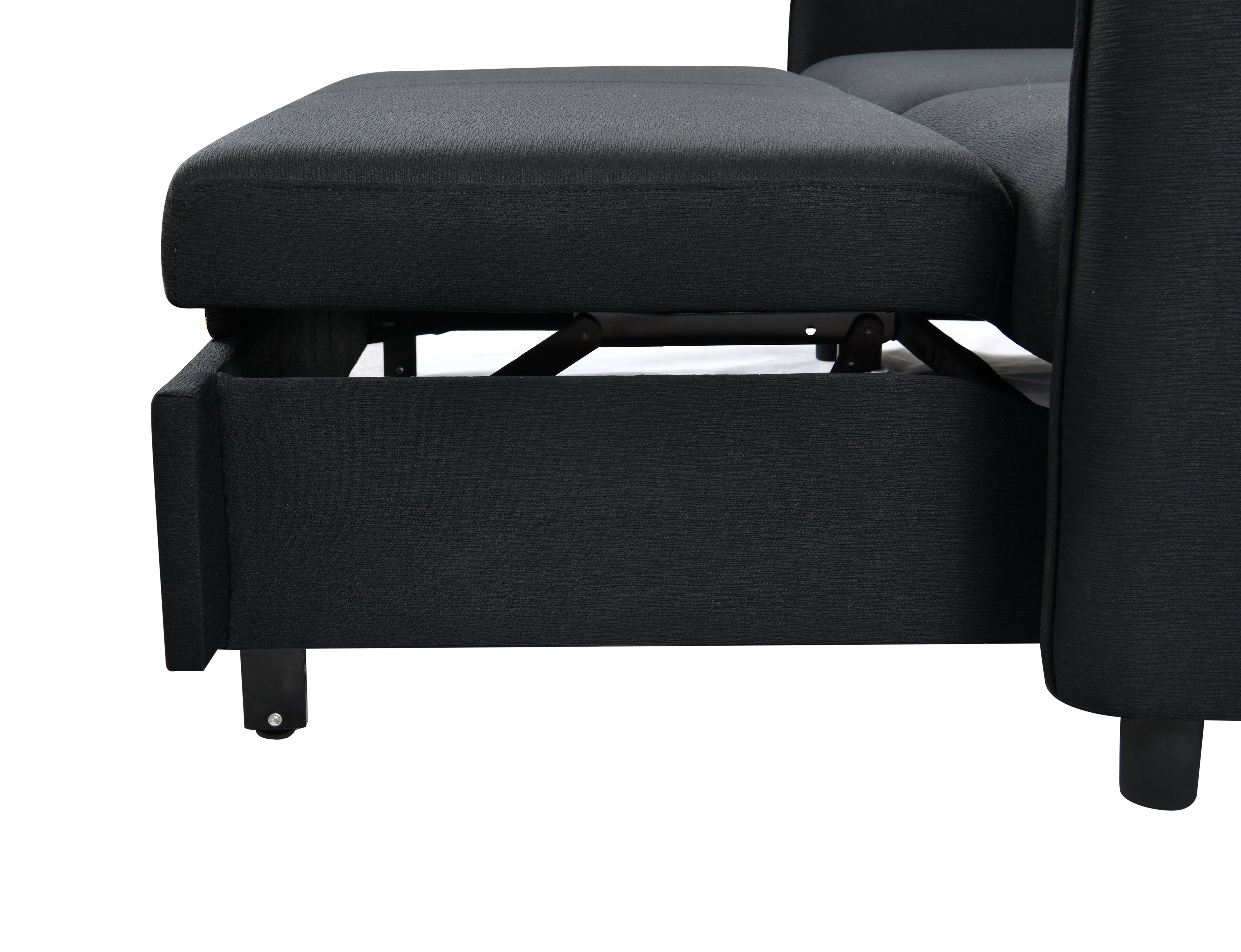 Divano Letto Convertibile 3 in 1 con Letto Estraibile Nero