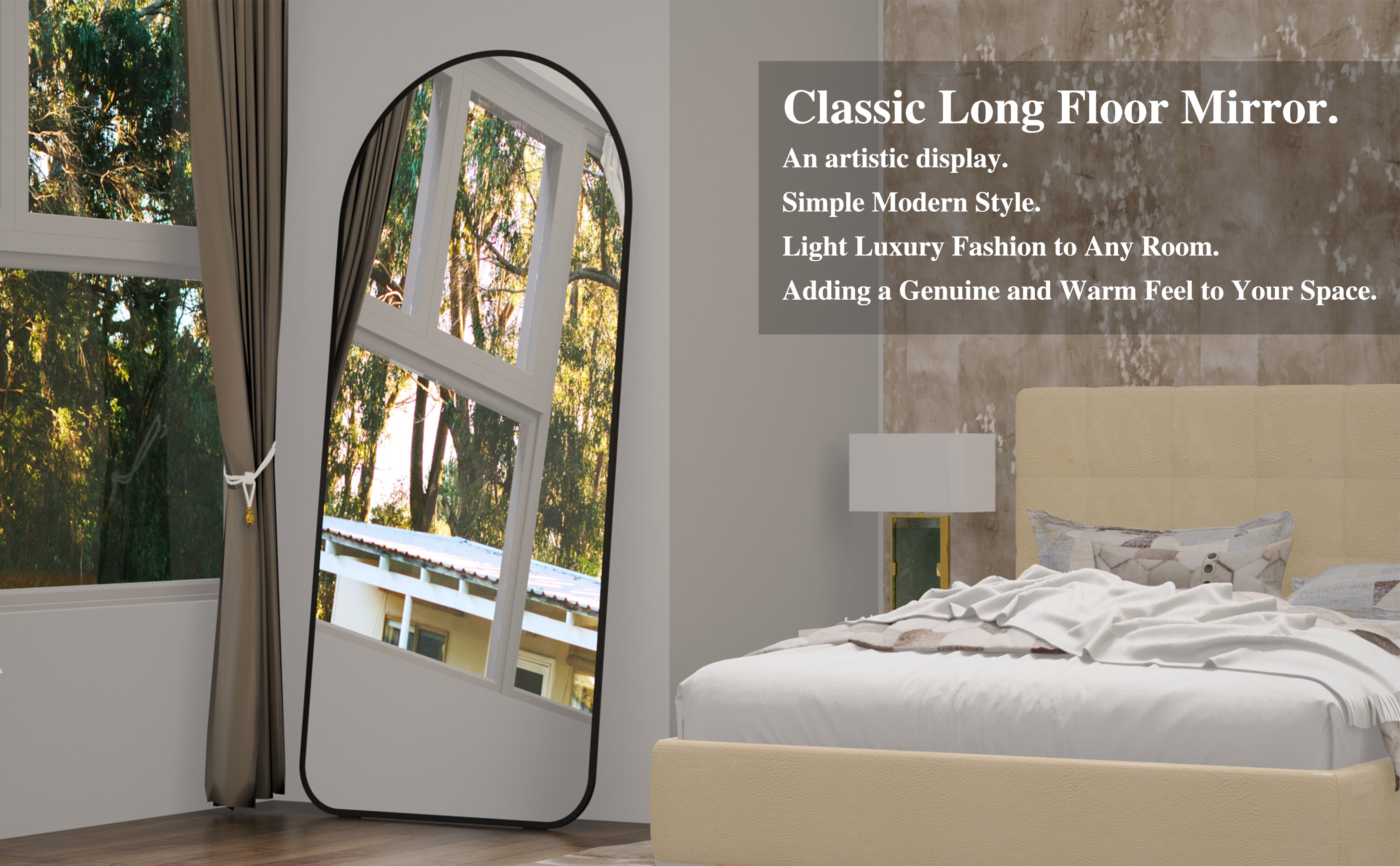 Specchio Arco 180x81cm Nero Corpo Intero