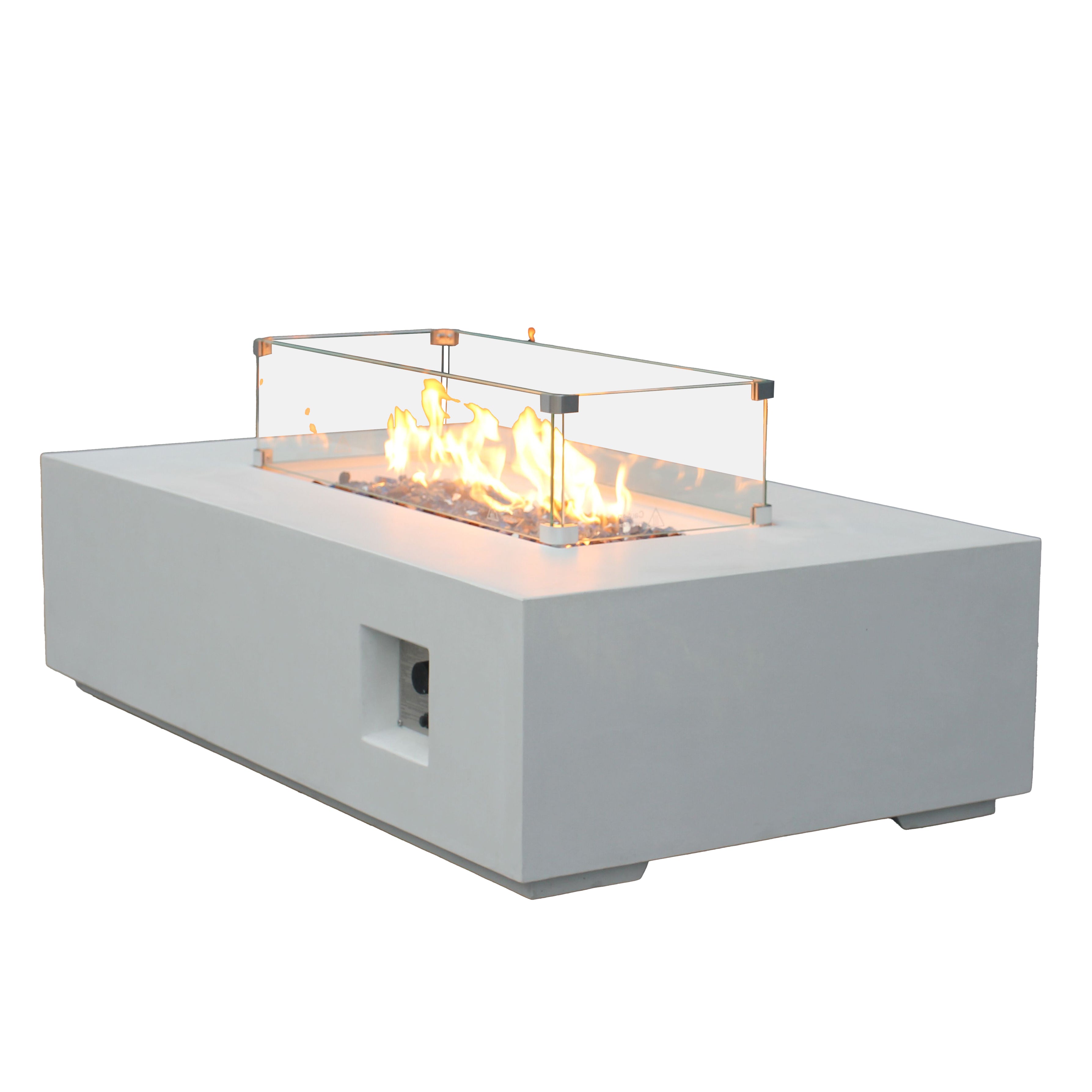 Fire Pit Esterno Propano Cemento Bianco