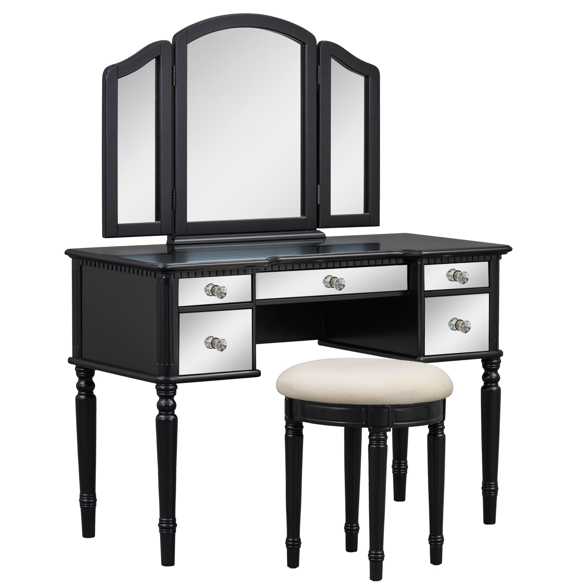 Set Toeletta Nera 109cm con Sgabello
