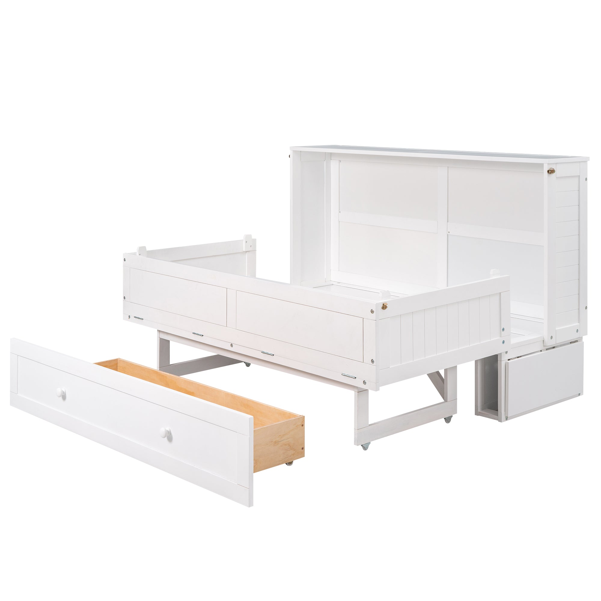 Letto Murphy Queen Bianco con Cassetto