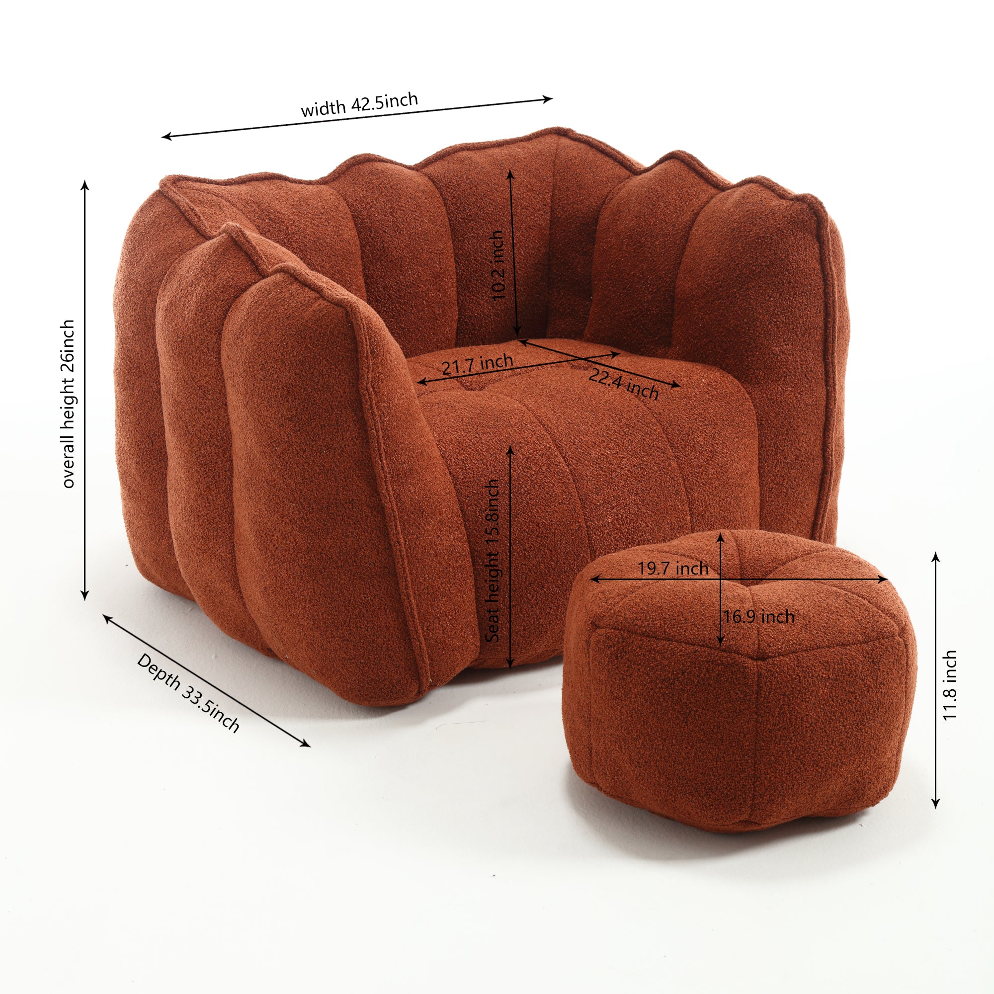 Cushy Square: Poltrona e Poggiapiedi in Schiuma Lusso