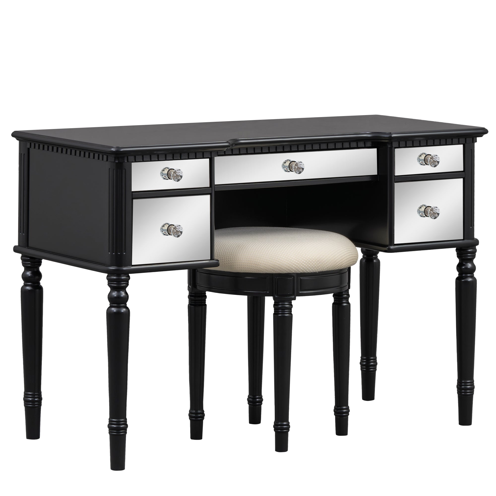 Set Toeletta Nera 109cm con Sgabello