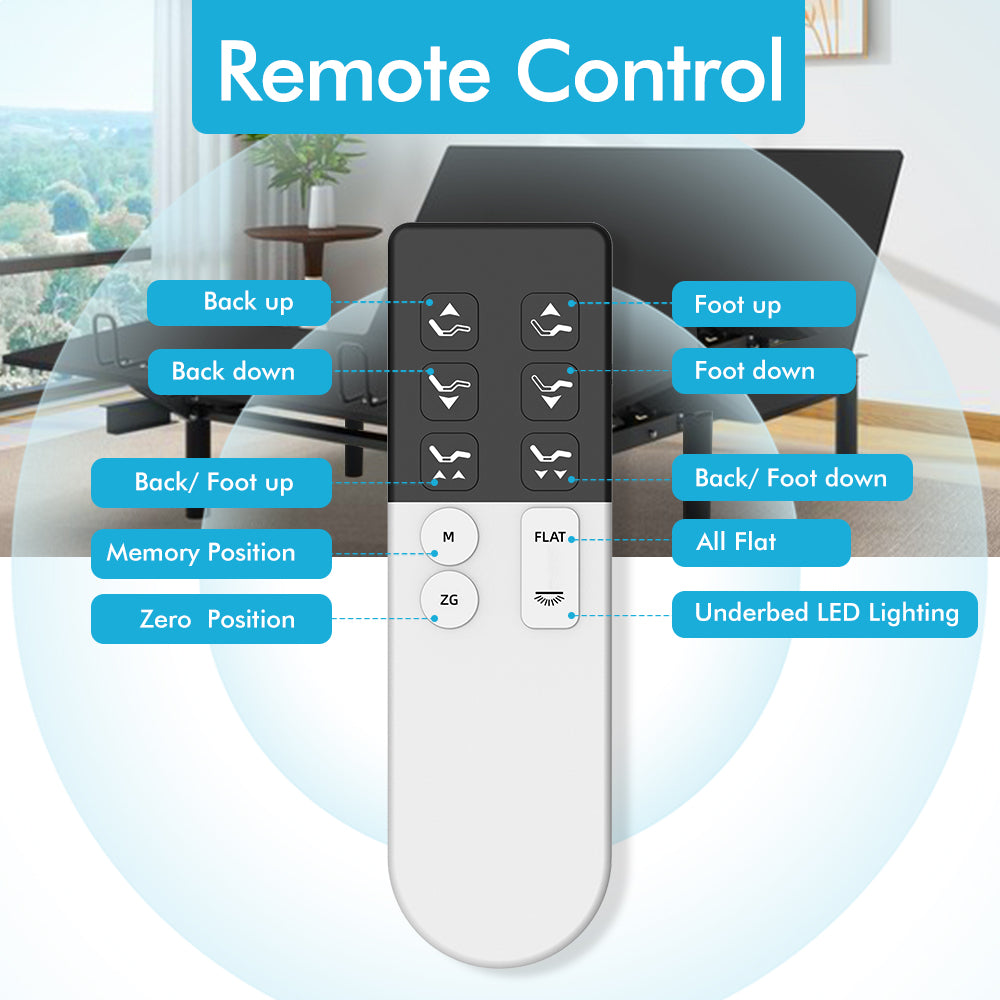 Base Letto Regolabile Twin XL con LED