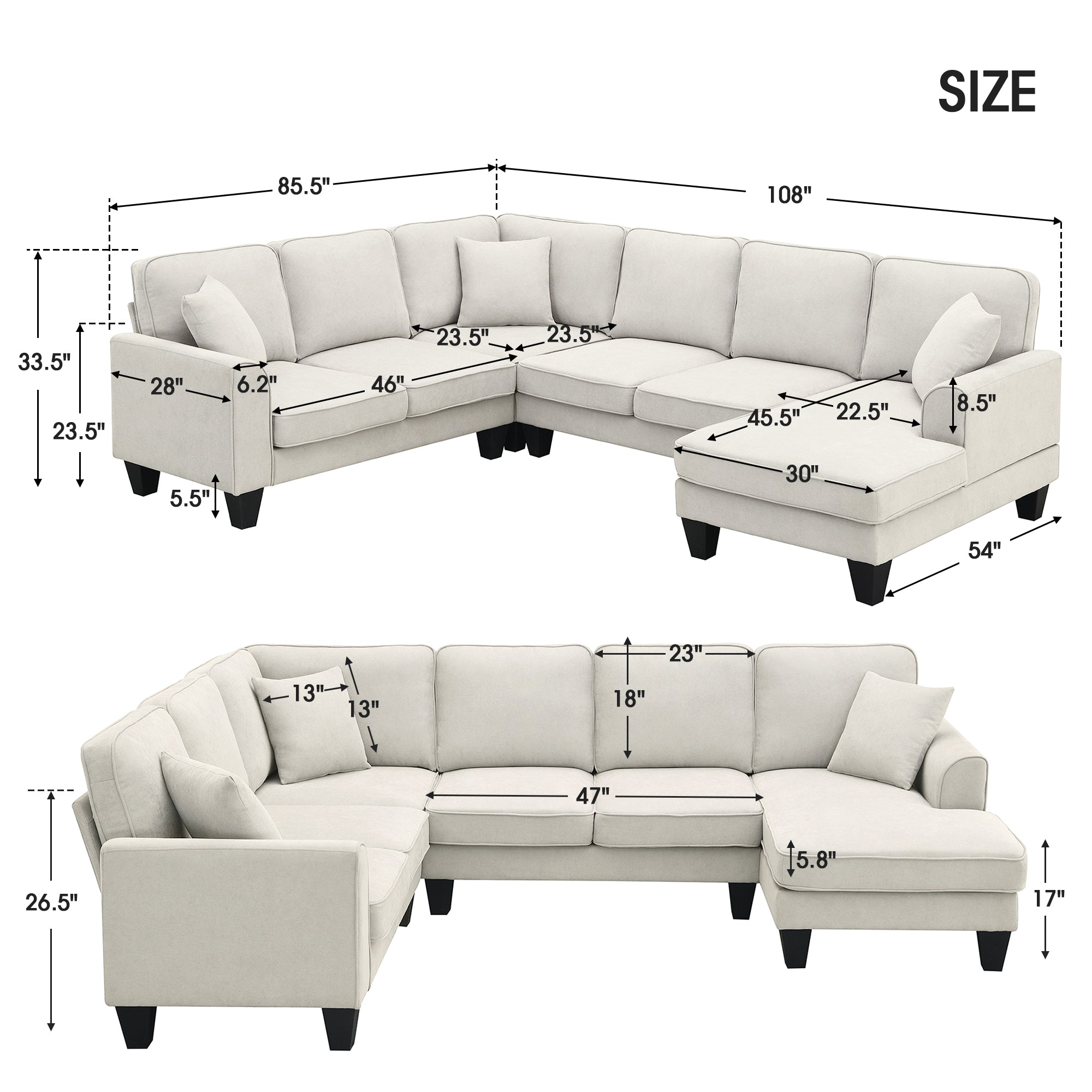 Divano UrbanoLuxe 7 Posti Elegante