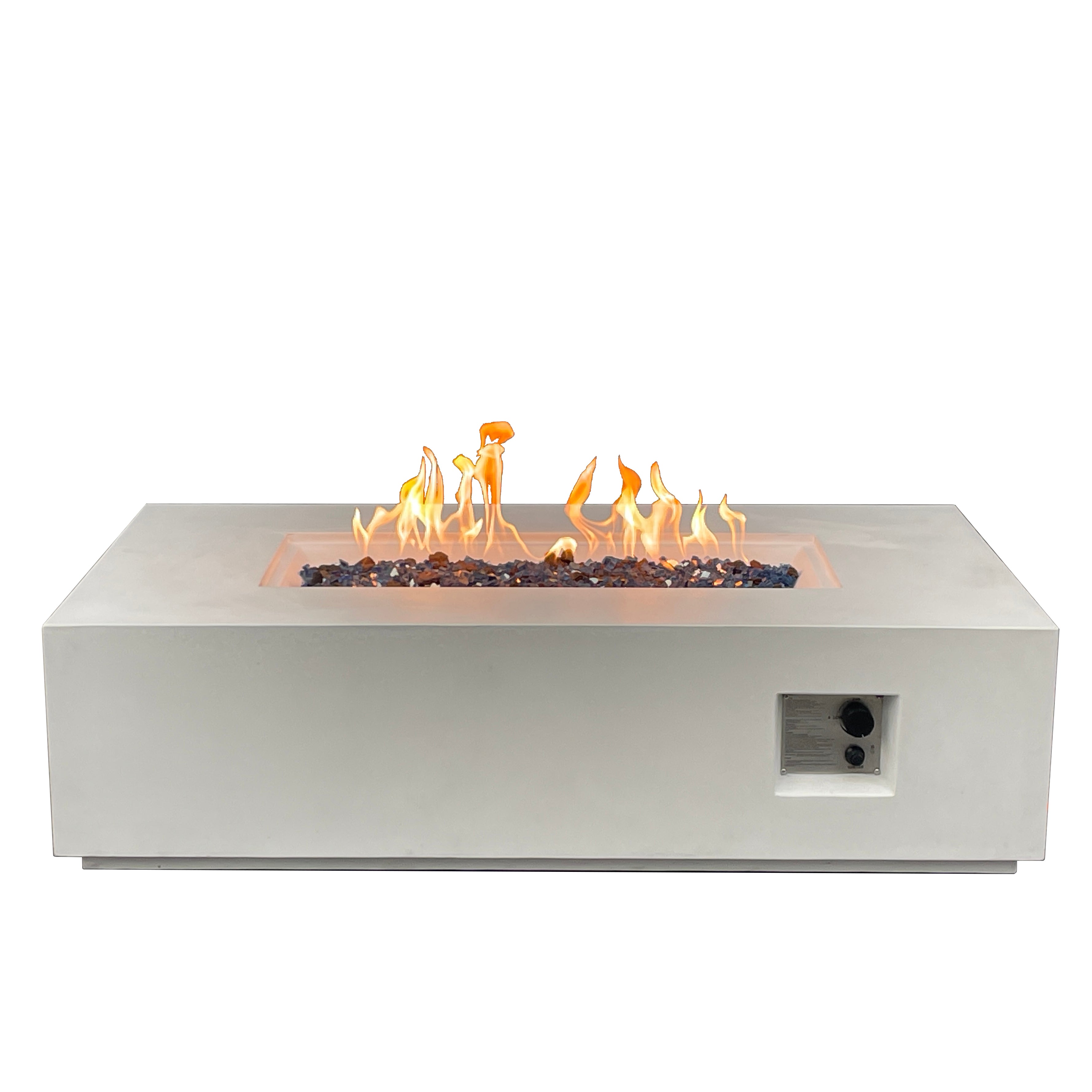 Fire Pit Esterno Propano Cemento Bianco