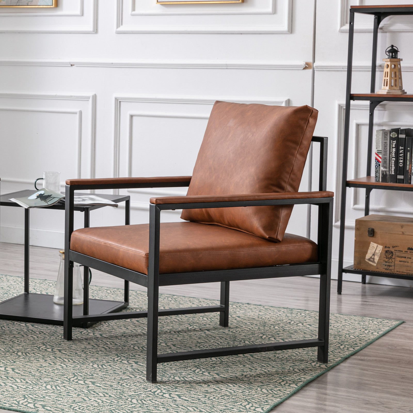 Poltrona Moderna Arancione Ecopelle
