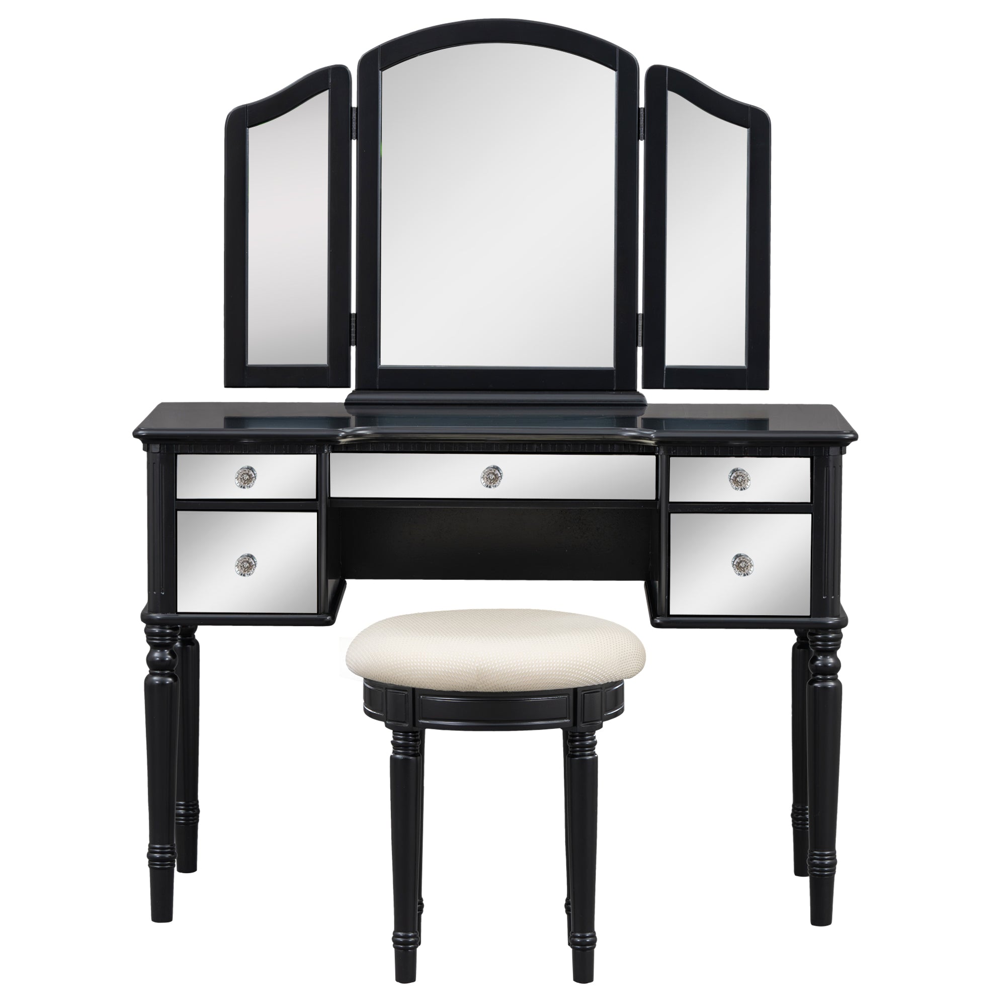 Set Toeletta Nera 109cm con Sgabello