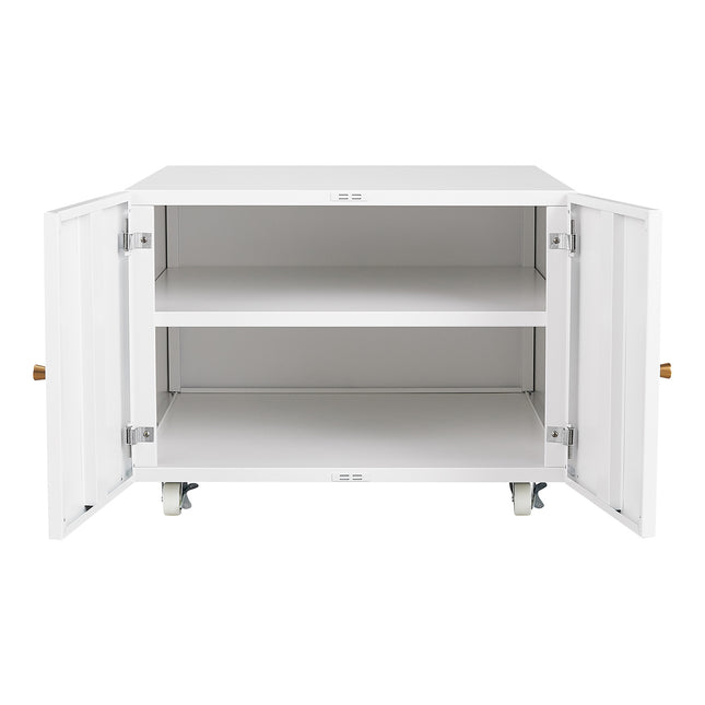 White Mobile Pedestal Copier Cabinet - Office Furniture File and Printer Stand