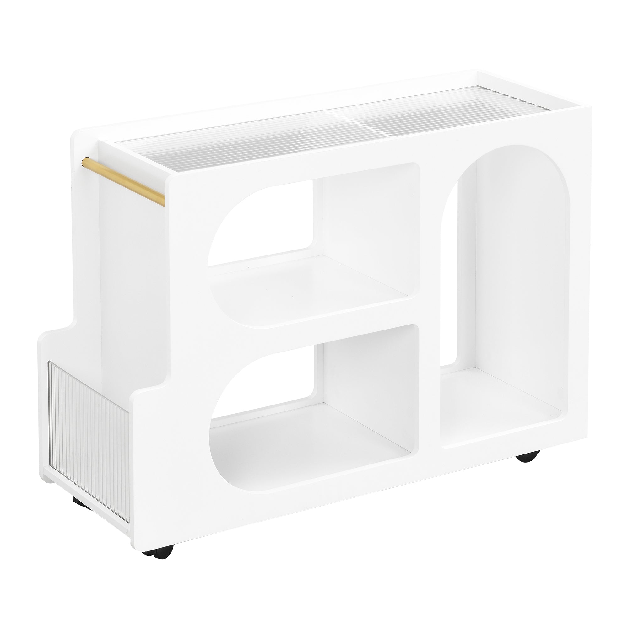Tavolino Mobile Bianco Vetro Temperato