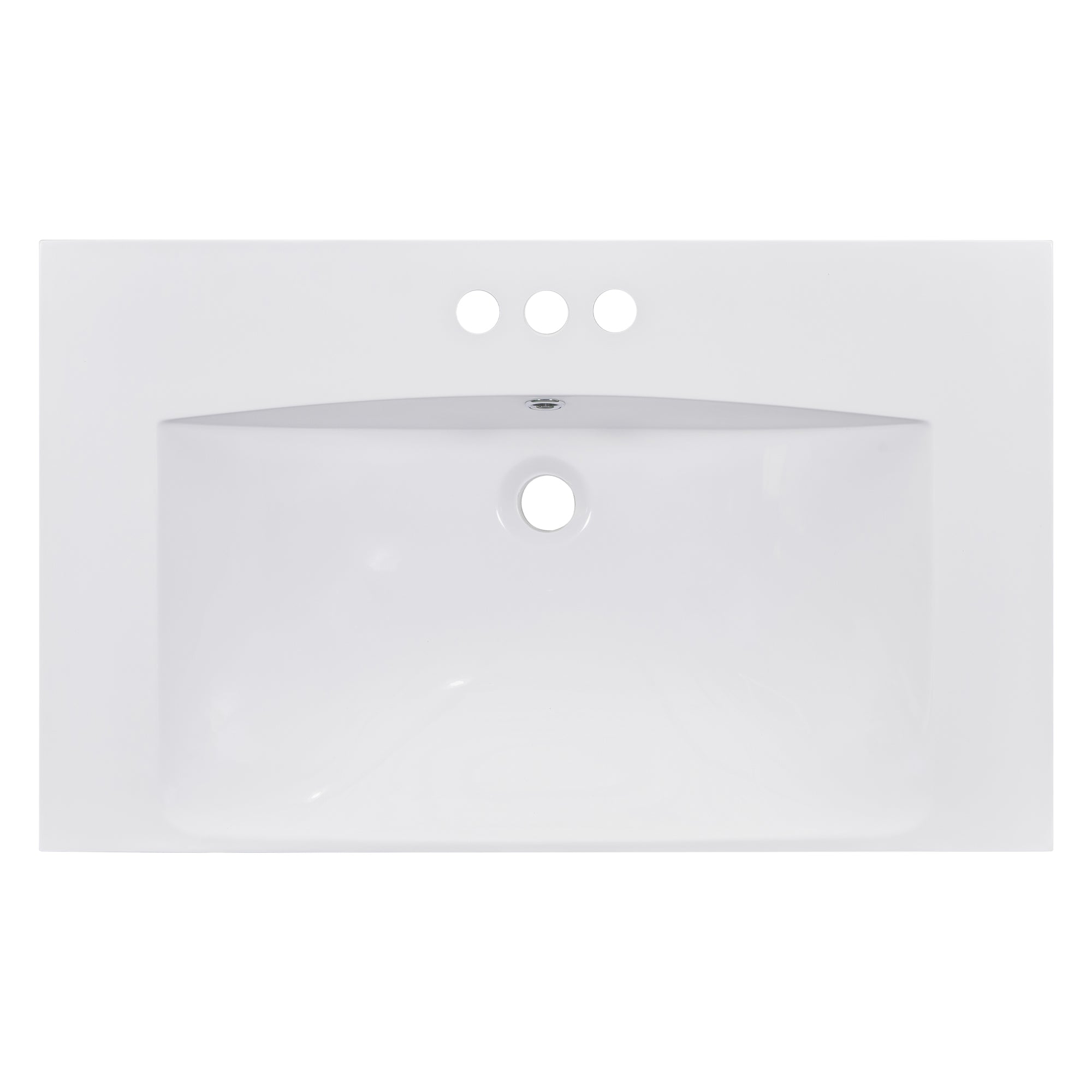 Lavabo Resina 76cm Bianco 3 Fori