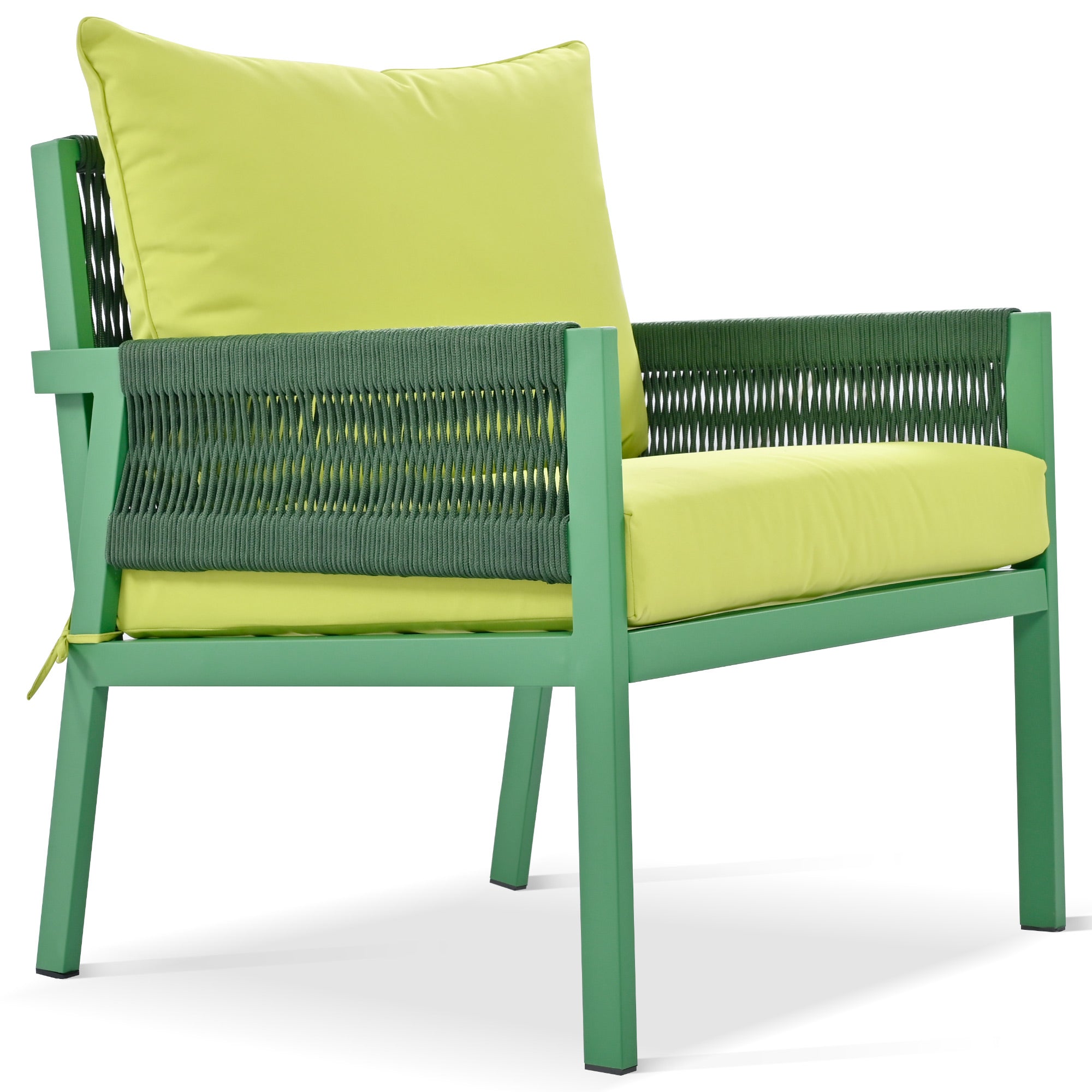 Set Patio Corda 4 Pezzi Verde Giallo