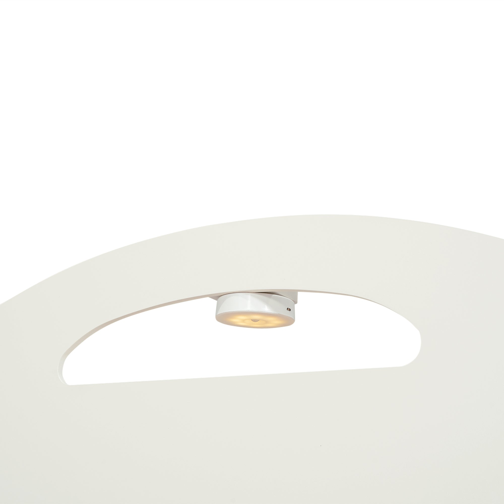 Letto Singolo in Legno con Testiera a Orecchie di Orso e LED - Bianco Crema