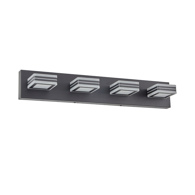 LED Modern Black Vanity Lights – 4-Lights Acrylic Matte Black Bathroom Vanity Lights for Over Mirror